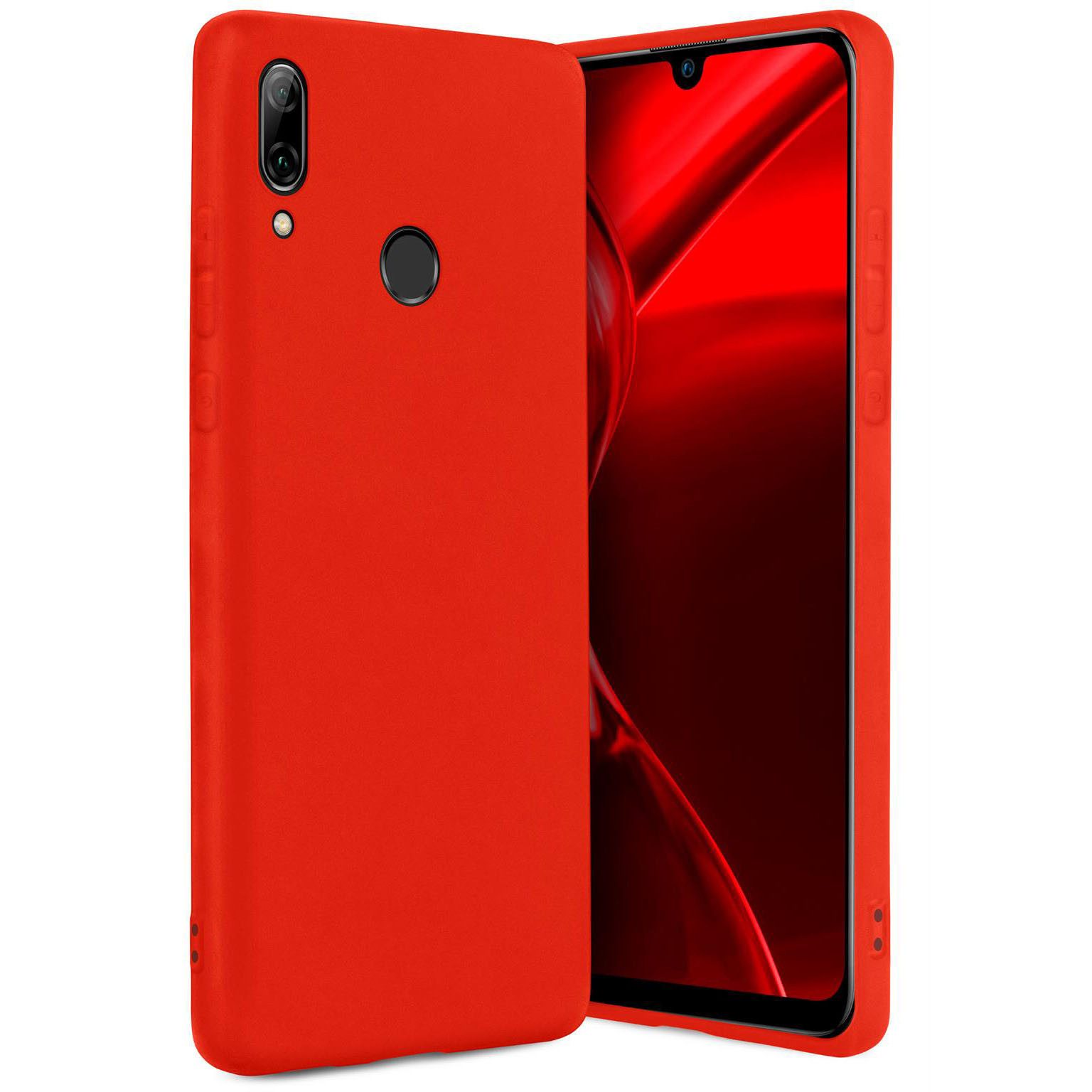 ONEFLOW Handyhülle für Huawei P smart 2019 Hülle Dünn SlimShield Pro Rot 6,21 Zoll, Backcover TPU Case Handyhülle minimalistisch Schutzhülle Erhöhter Rand