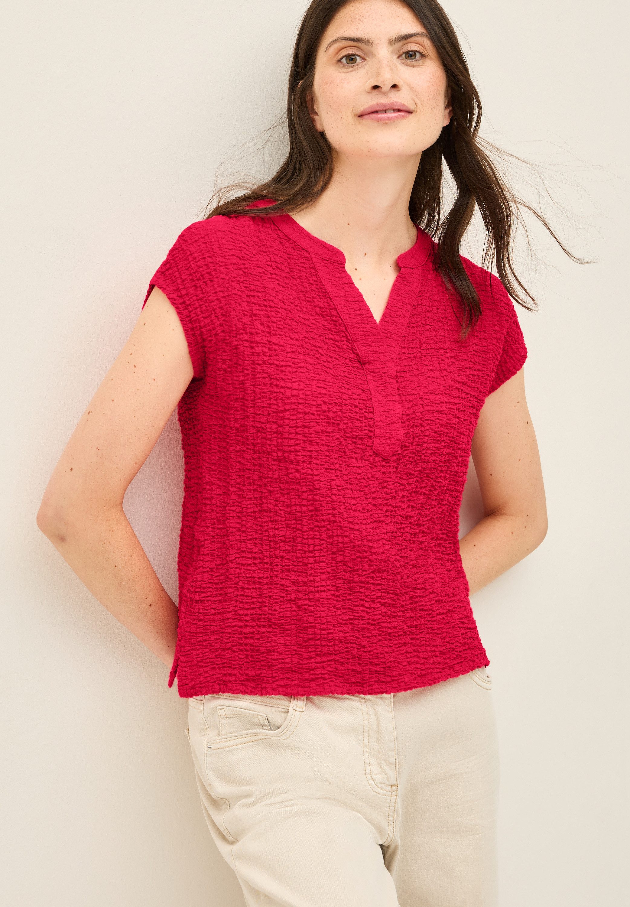 CECIL Kurzarmbluse mit Slitneck günstig online kaufen