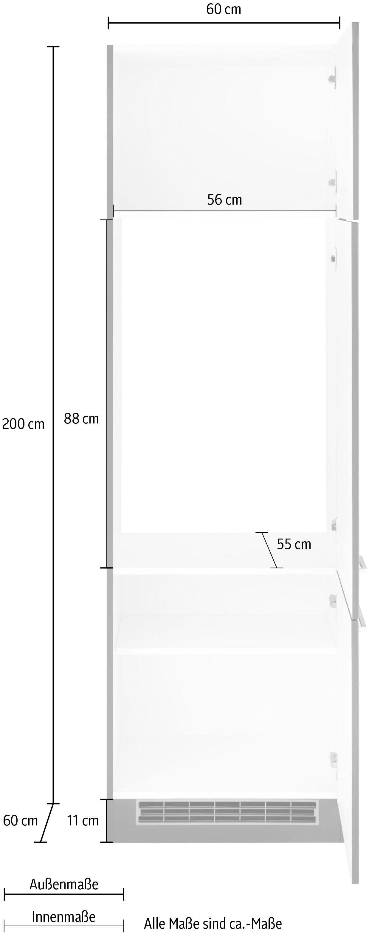 HELD MÖBEL Kühlumbauschrank für Nischenhöhe 88cm Einbaukühlschrank, grafit | grau Kehl