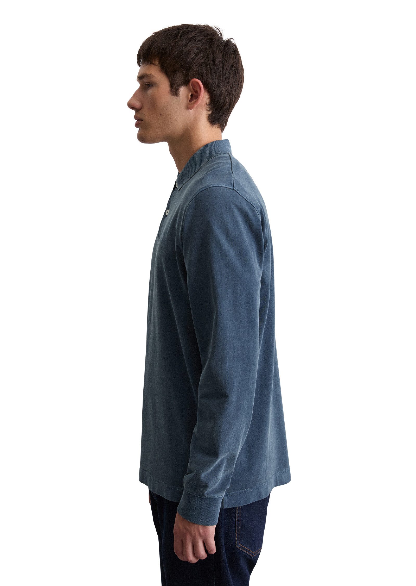 Marc O'Polo Langarm-Poloshirt aus reiner Bio-Baumwolle günstig online kaufen
