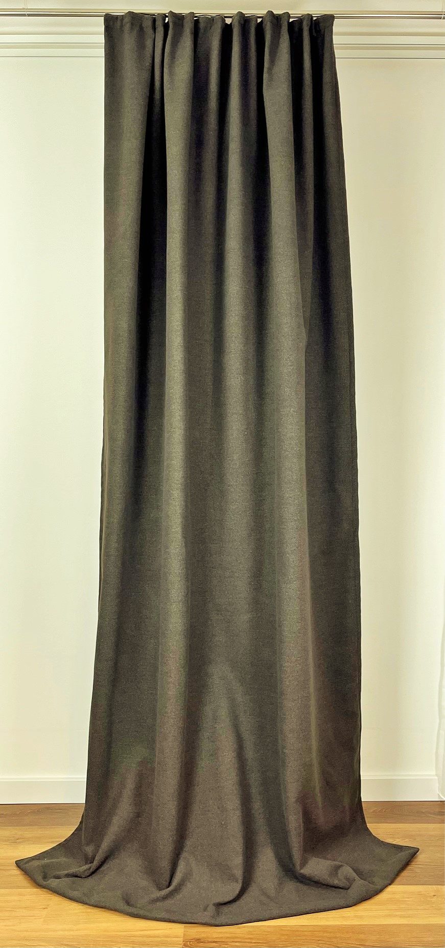 novumfix Vorhang Filzvorhang Softfilz Kälteschutz schoko-braun Kräuselband, verdunkelnd, energiesparen