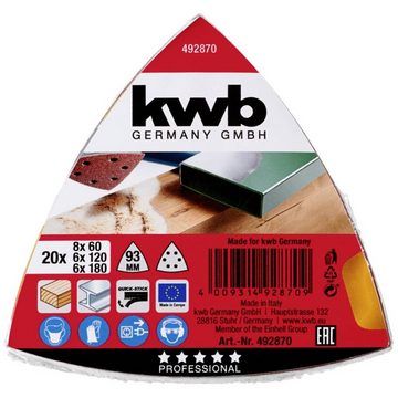 kwb Schleifpapier Quick-Stick Schleif-Dreiecke – für