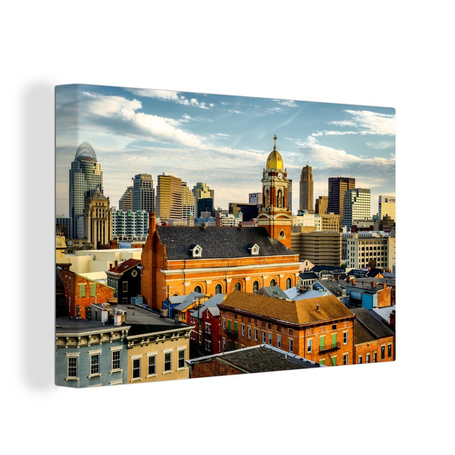 30x20 Staaten, Cincinnati cm in Wanddeko, Leinwandbild Leinwandbilder, Architektur OneMillionCanvasses® (1 den Vereinigten Aufhängefertig, von Die Wandbild St),