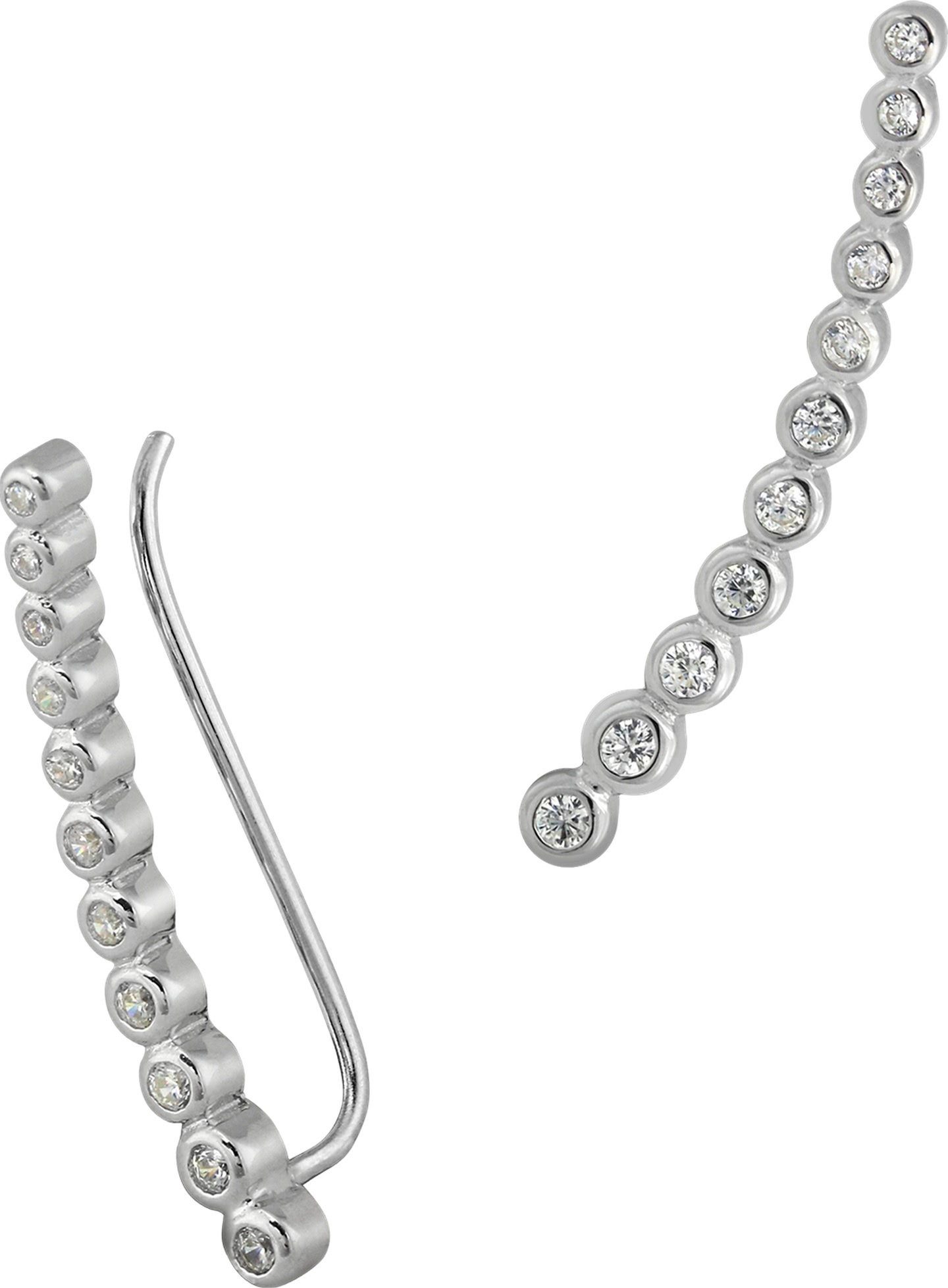 Paar Ohrklemmen SilberDream weiß Ear Cuff Ohrringe