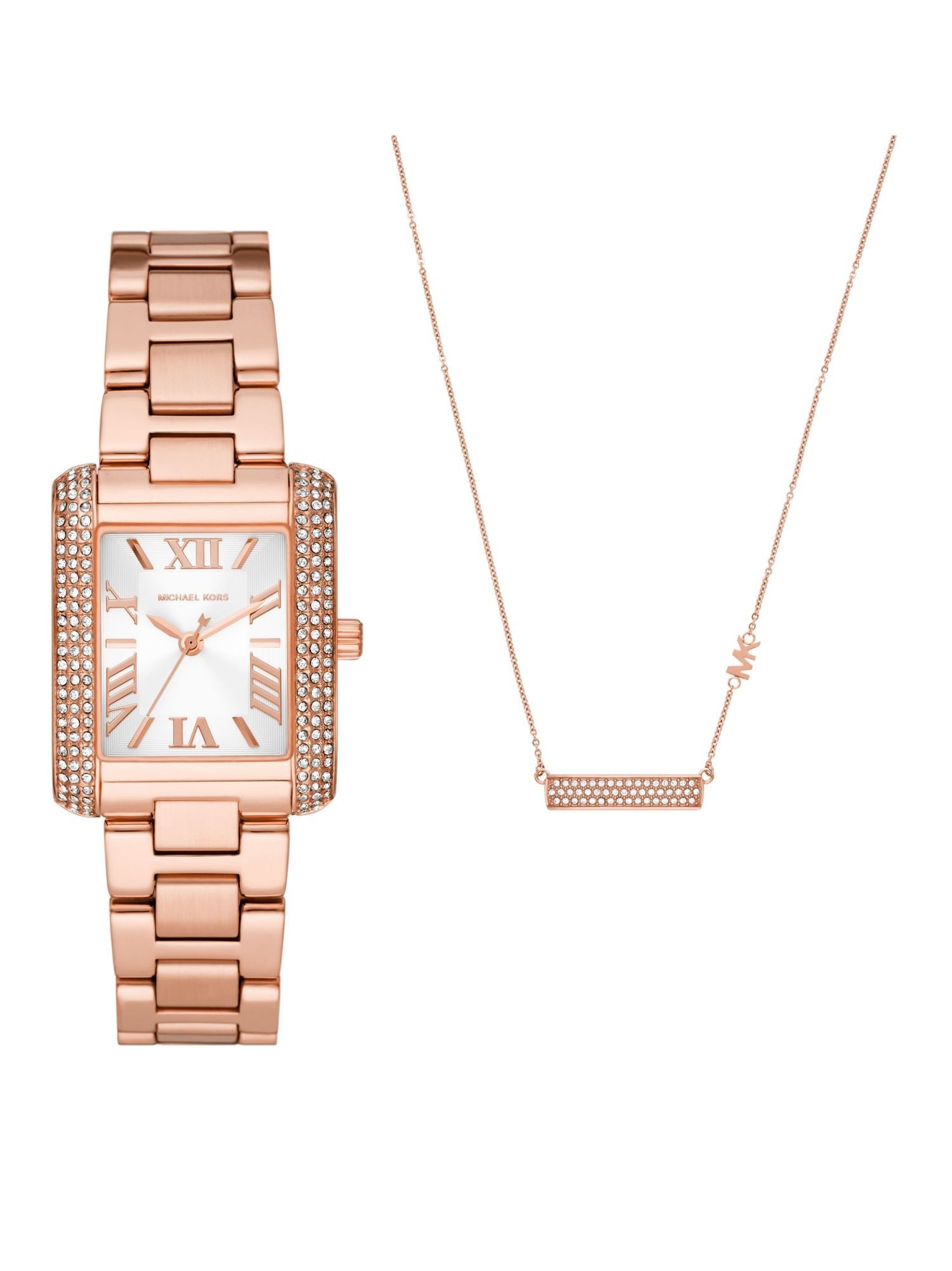 MICHAEL KORS Quarzuhr MK1074SET MK1074SET, Michael Kors MK1074SET EMERY SET Uhr Damenuhr Edelstahl Rose