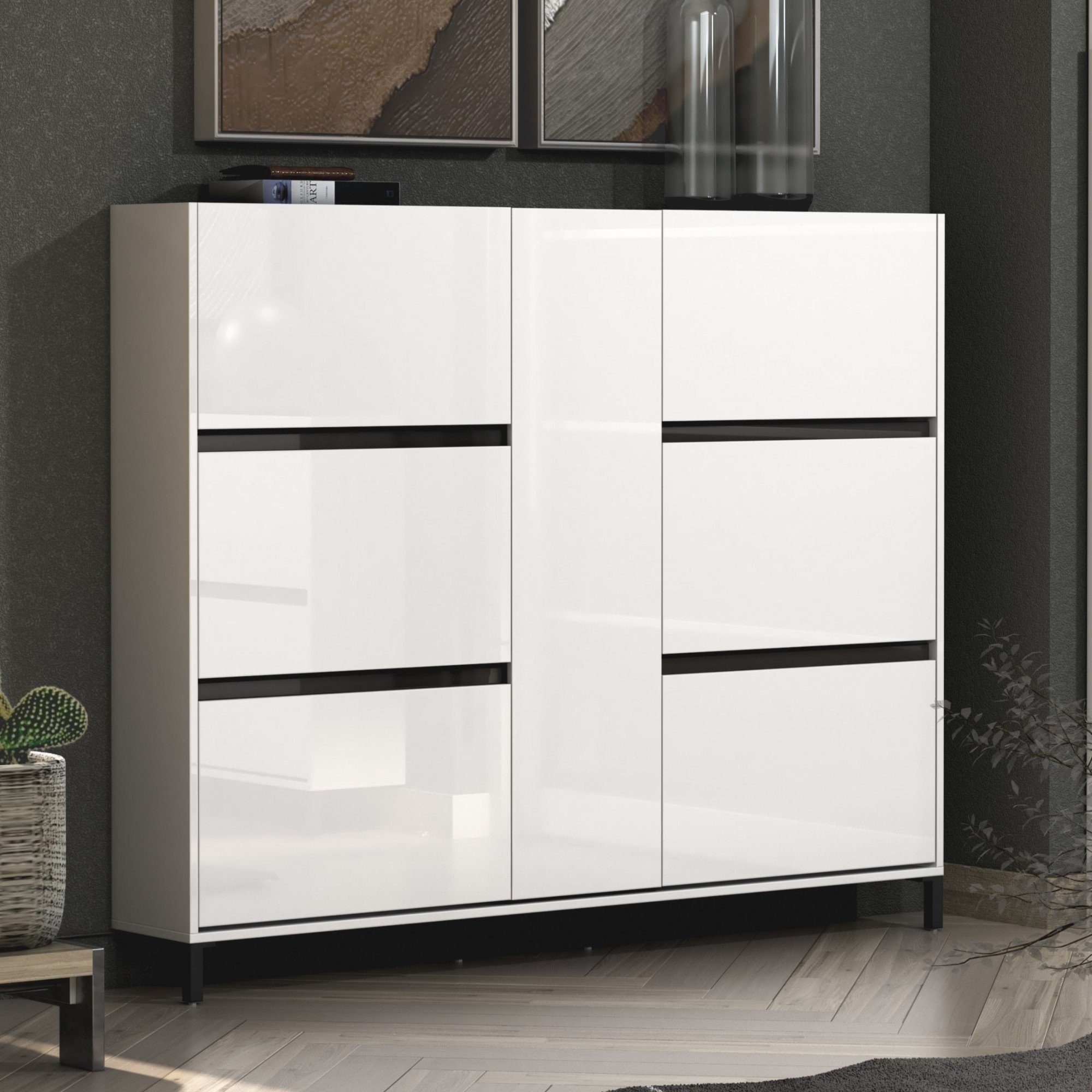 freiraum Schuhschrank EASY (1-St) in wei, Holzwerkstoff - 169x135x25,2cm (BxHxT)