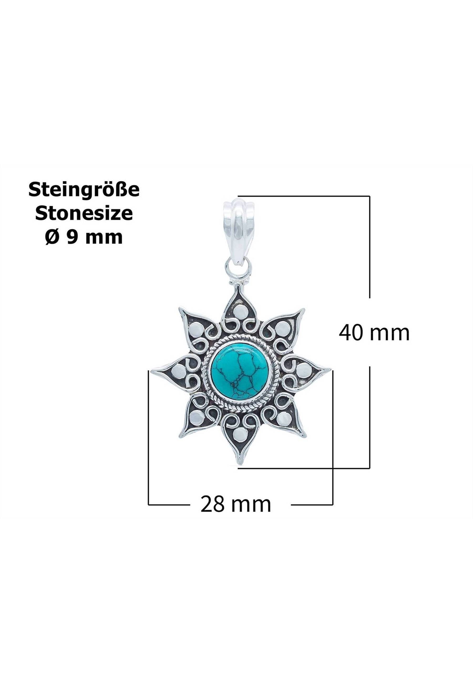 Anhänger Kette 925er mantraroma mit SilbermitTürkis