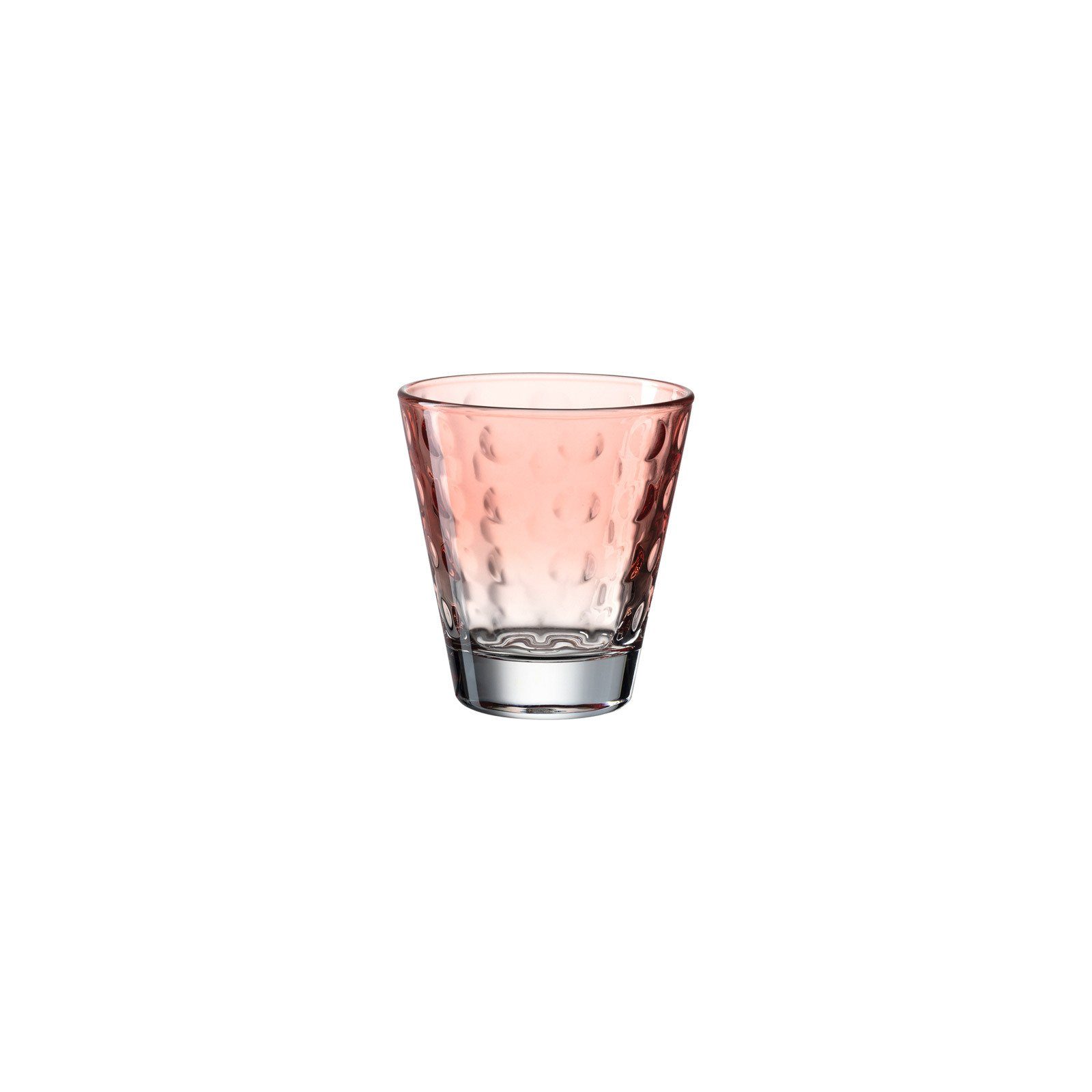 Glas Trinkgläser Glas Optic 215 ml LEONARDO Set, koralle 6er