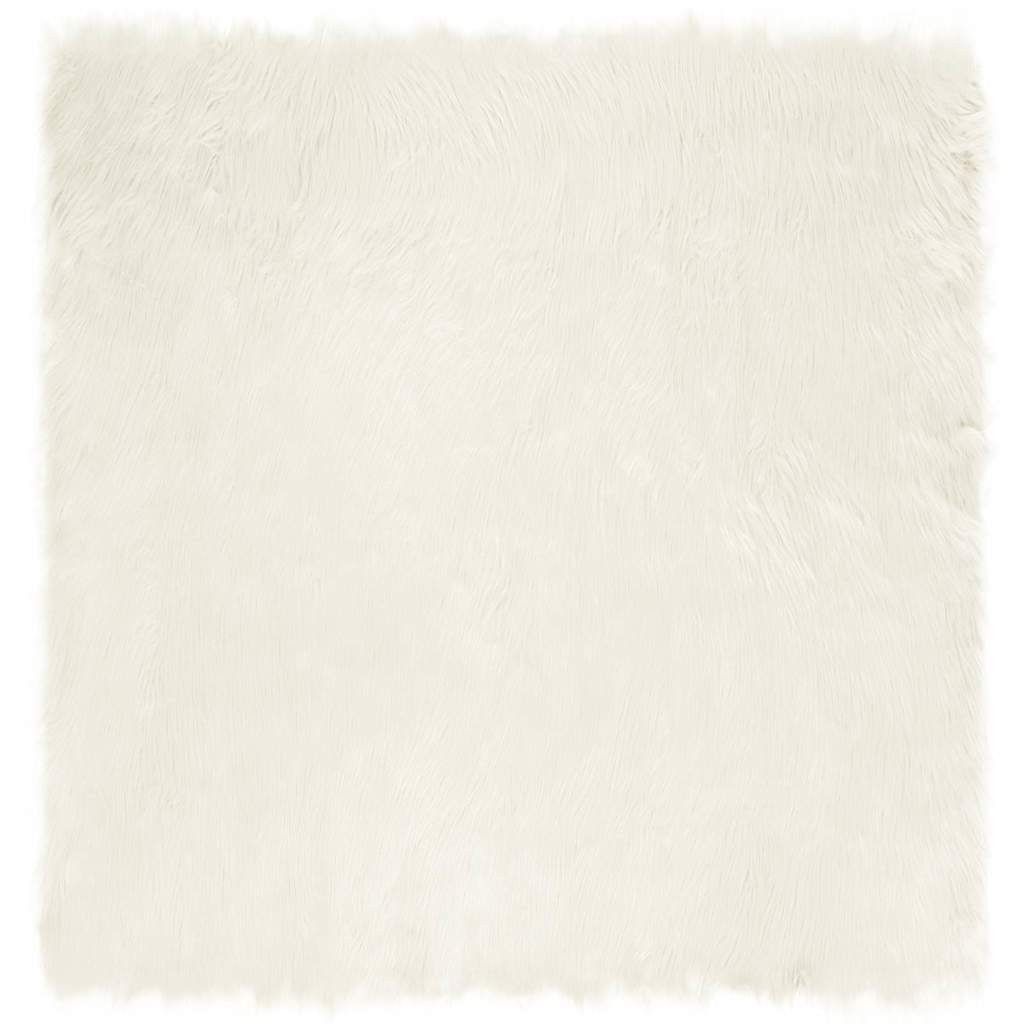 vidaXL Teppich Kunstfell Schaffellteppich Weiß 120x120 cm Polyester, Höhe: 6 mm