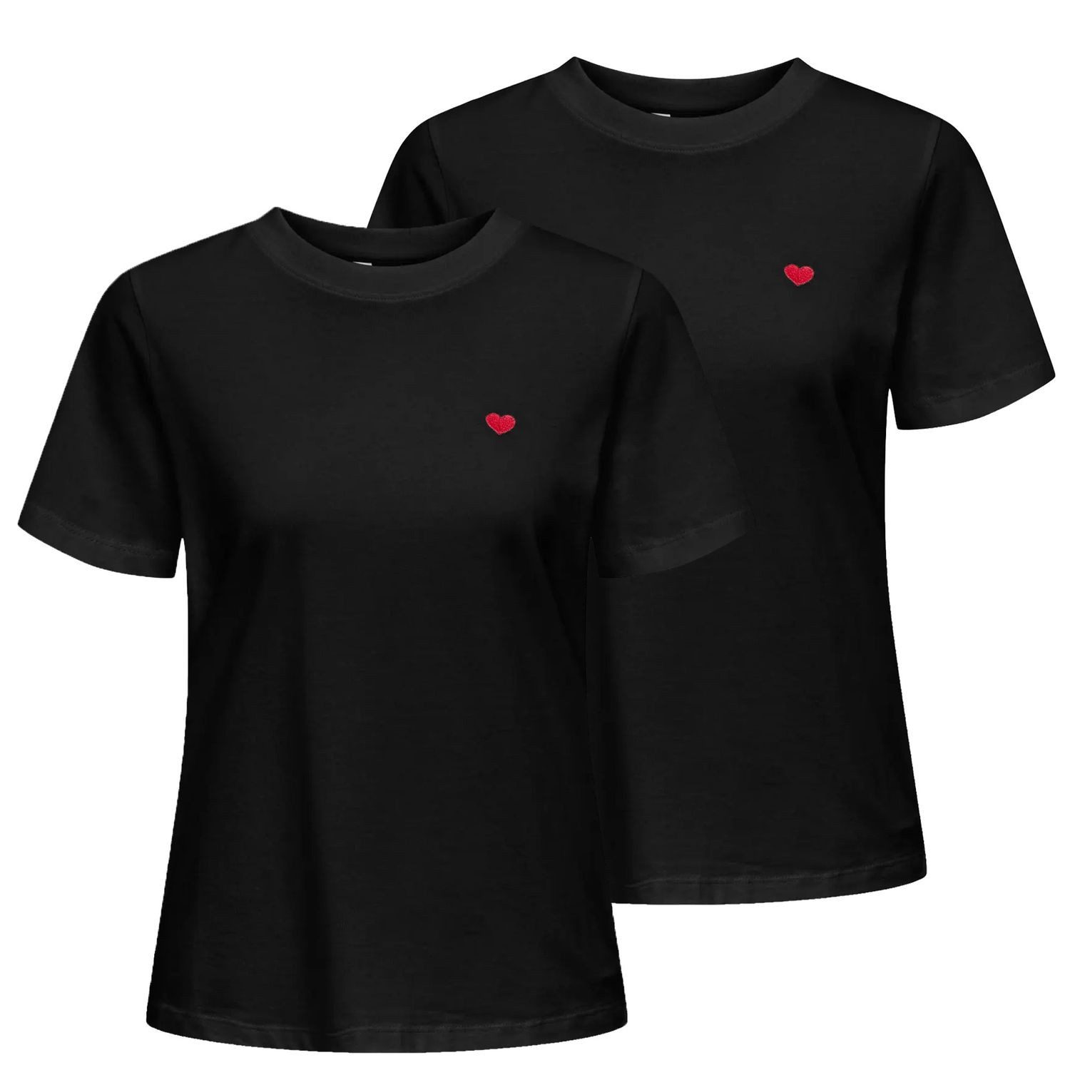 JDY T-Shirt PISA mit Herzchen-Stickerei im SPARPACK