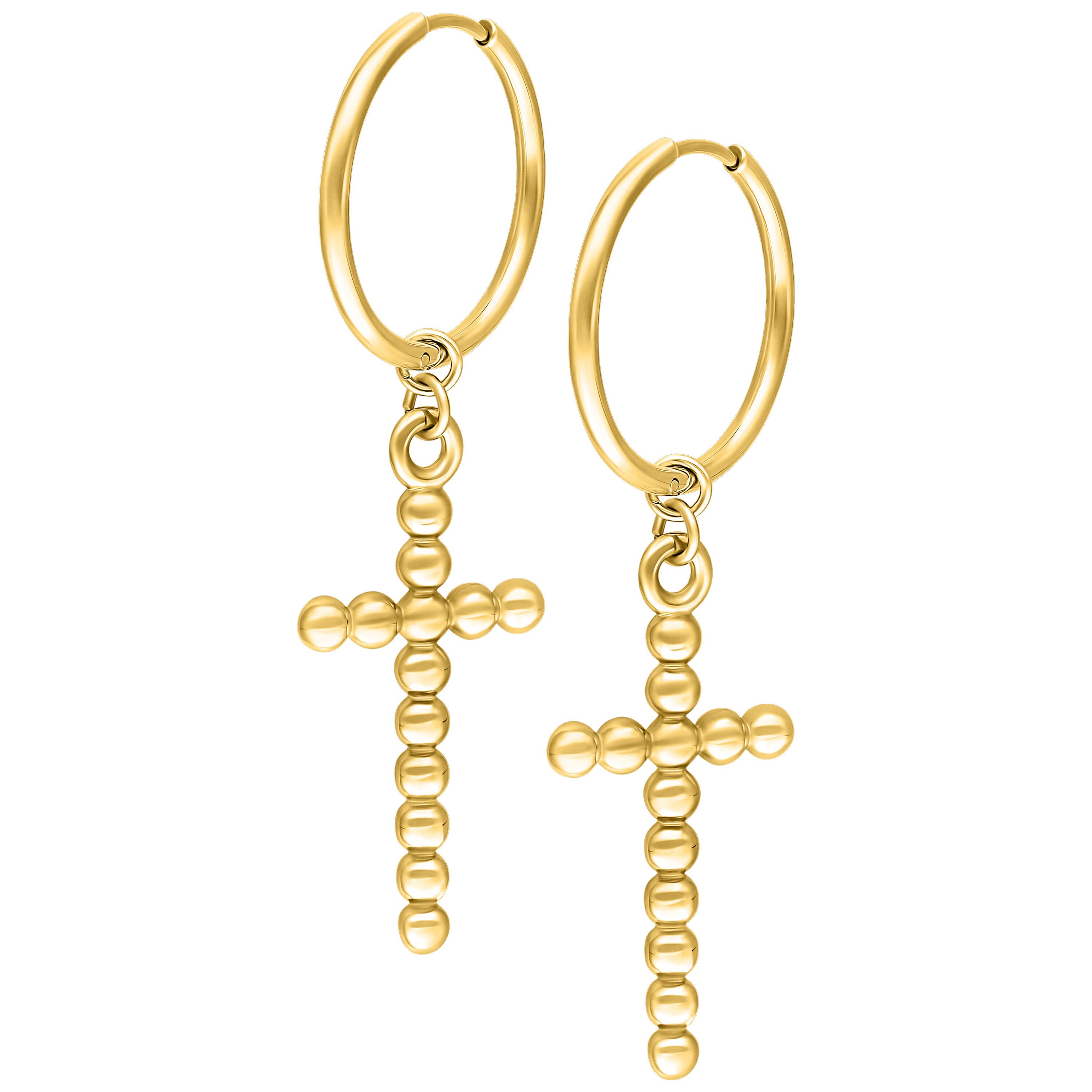 Paar Creolen Bubble Cross Hoops Pairs für Ohr, 1 Stück
