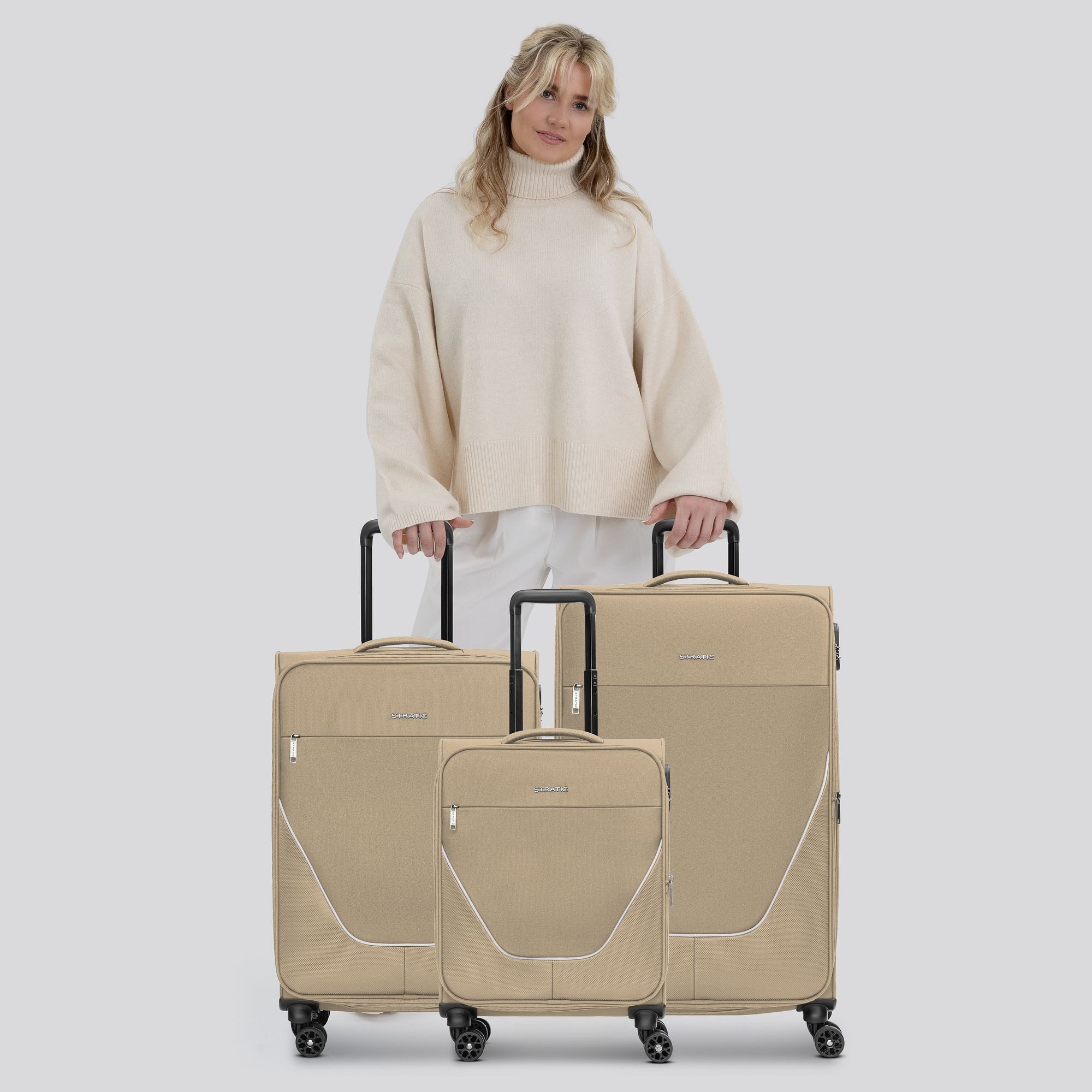 Stratic Trolleyset taska, 4 Rollen, (3-teilig, 3 tlg), Polyester günstig online kaufen
