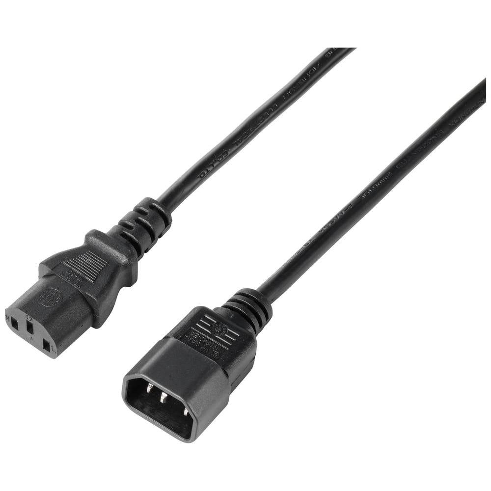 C14 gerade - C13 gerade - 5m Stromkabel