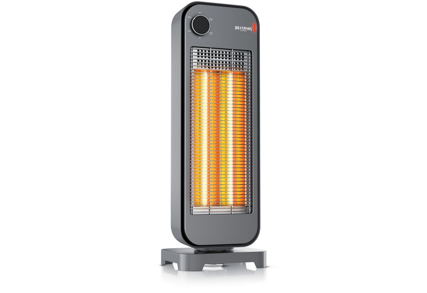 Brandson Infrarotstrahler Carbon Heizstrahler 900 W, 2 Heizstufen, 90° Oszillation, 900 W, 2 Carbon-Heizelemente, flüsterleise, Kippschutz, Standfuß