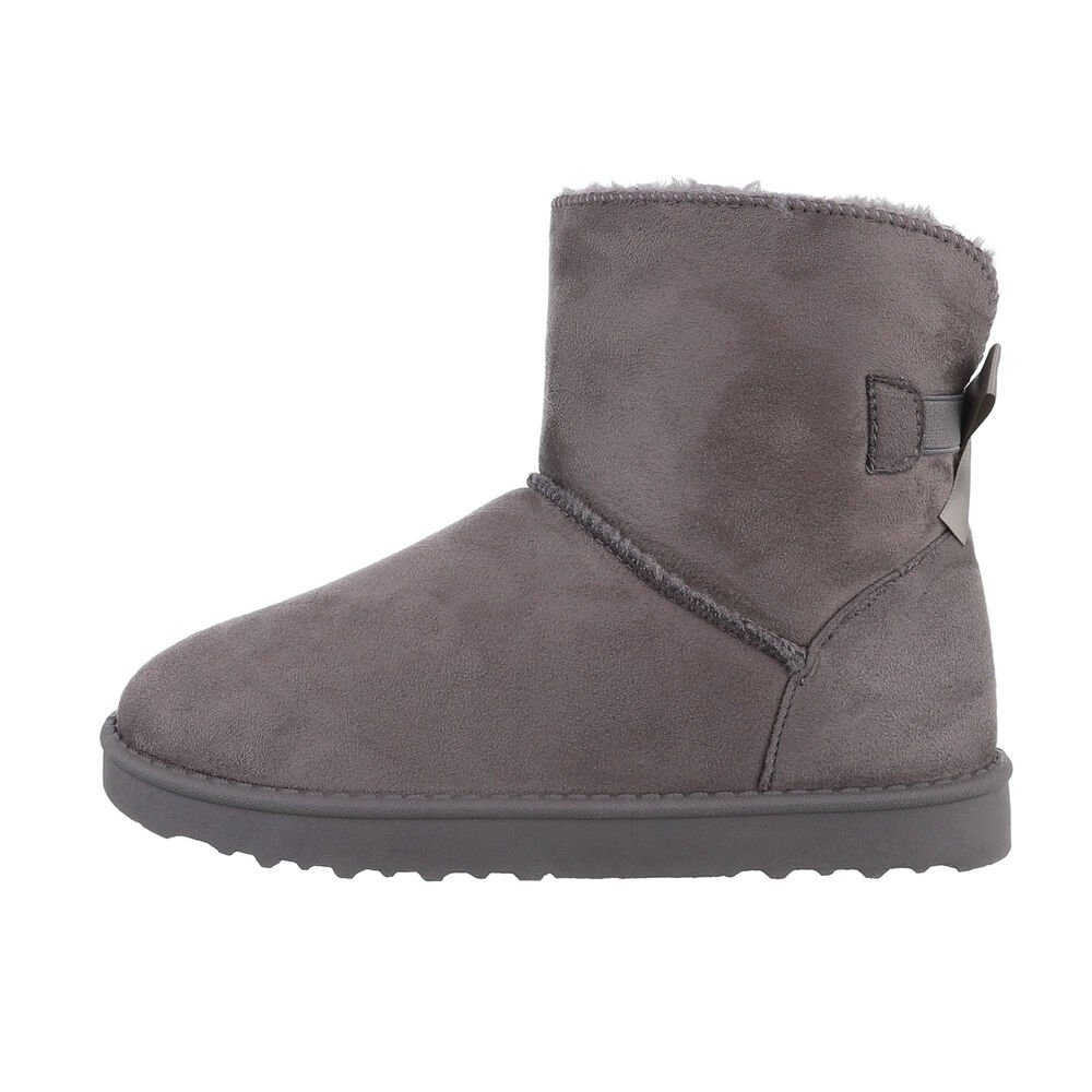 Ital-Design Damen Snowboots Freizeit Snowboots Flach Flache Stiefeletten in Grau