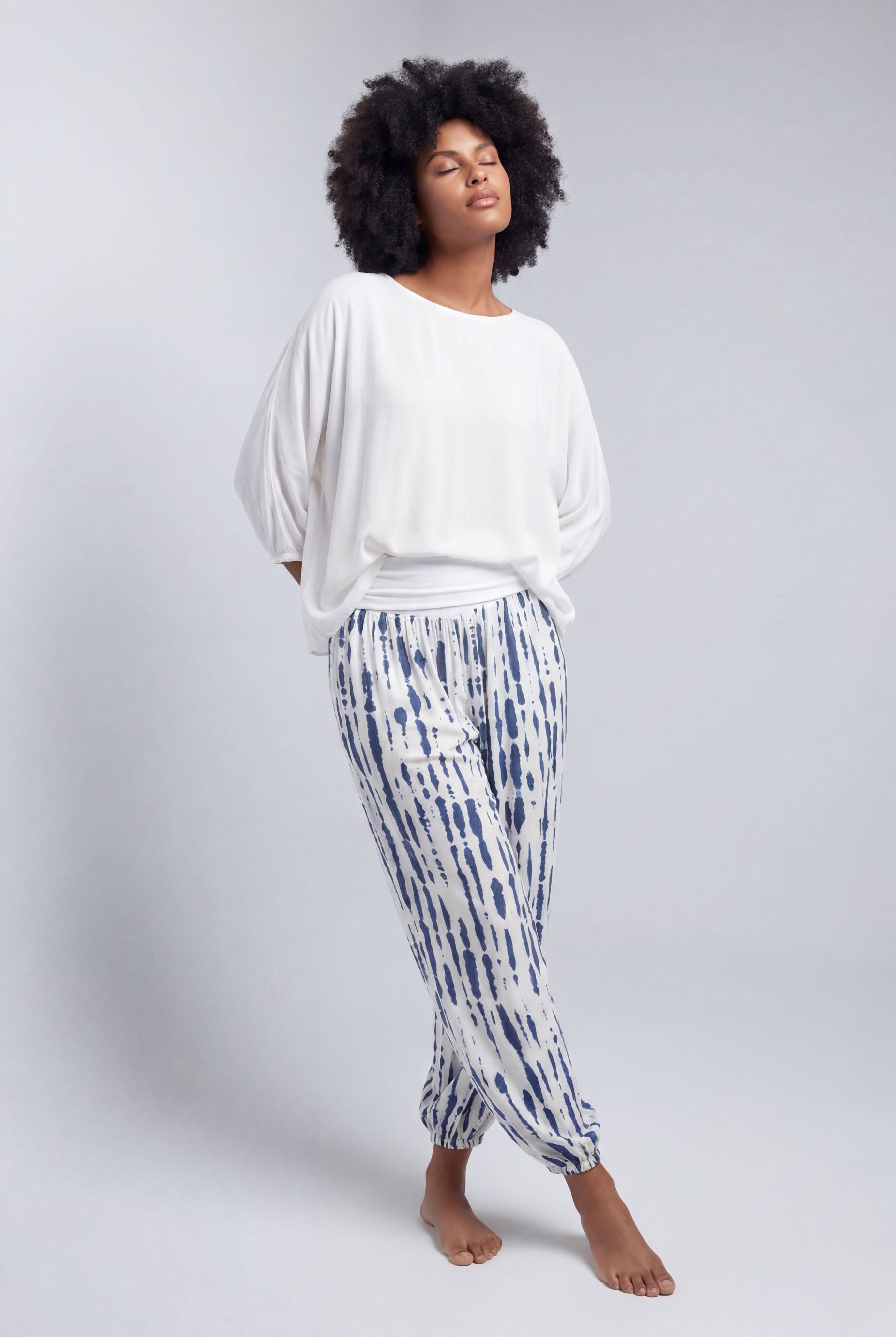 YC Fashion & Style Haremshose Pumphose mit Allover-Print – Bequeme Freizeithose mit Komfortbund mit elastischem Bund