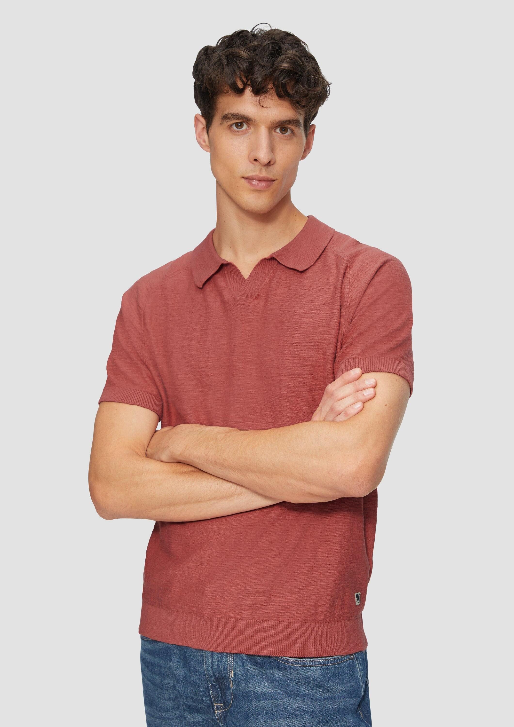 s.Oliver Kurzarmshirt Strickpullover Gestricktes Poloshirt mit günstig online kaufen