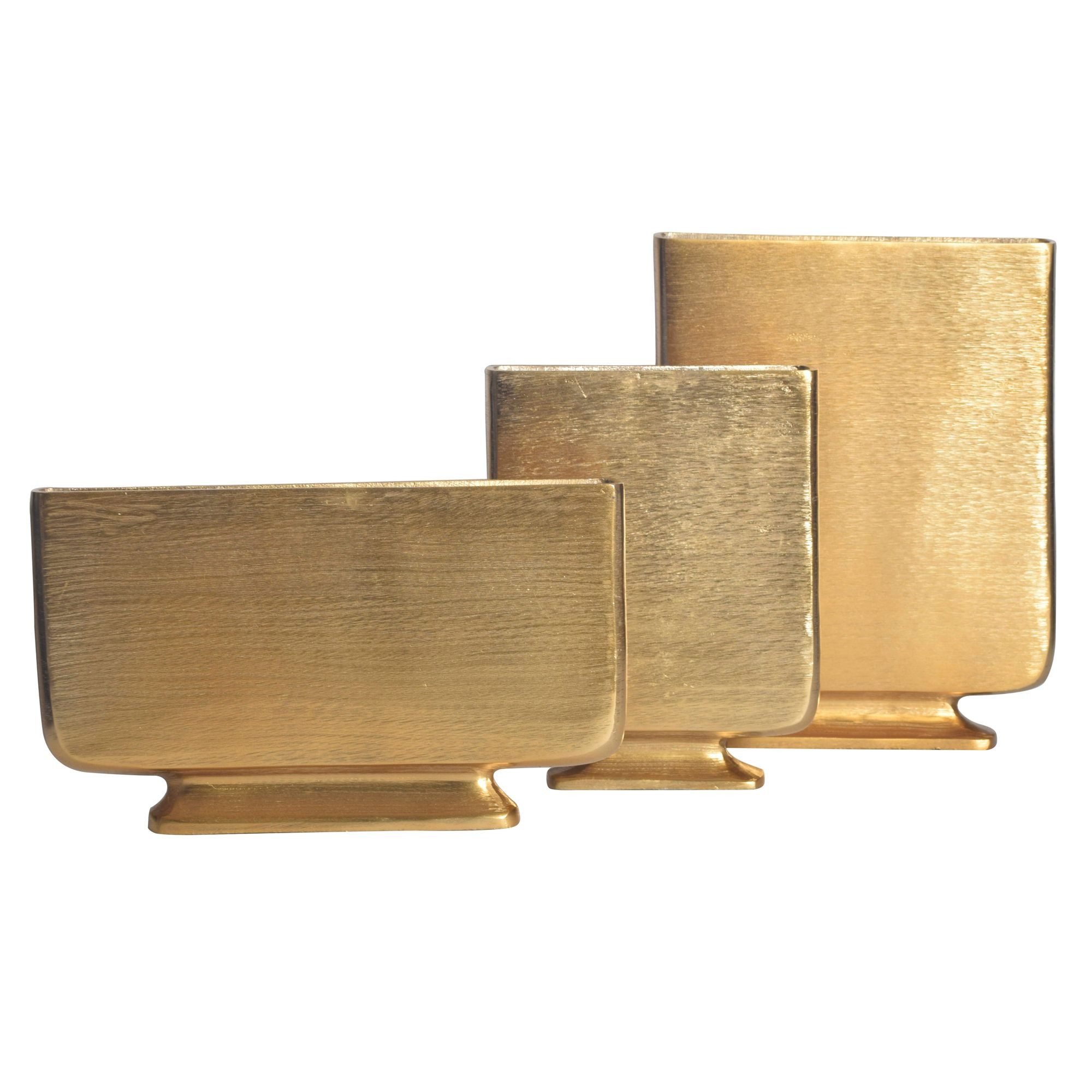 FINEBUY Tischvase FB65070 (3er Set Aluminium Silber Blumenvase Modern), Dek günstig online kaufen