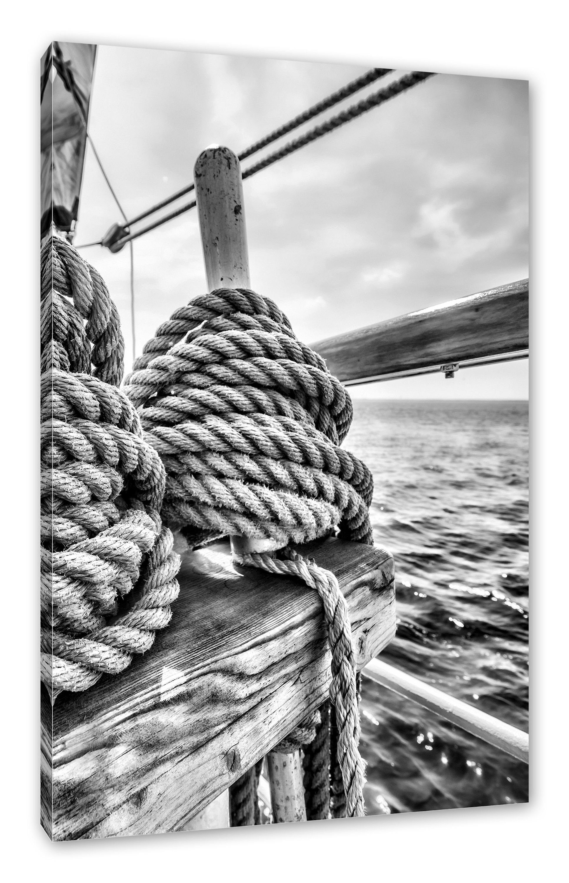 Leinwandbild Tau Seil auf Schiff