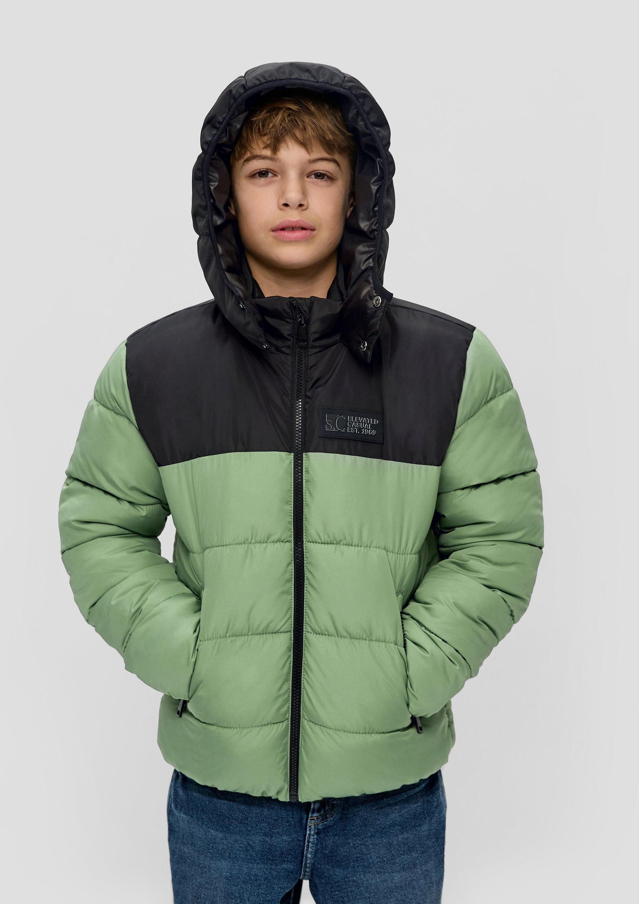s.Oliver Winterjacke Outdoor-Jacke Steppjacke mit Kontrast-Details und Fleecefutter