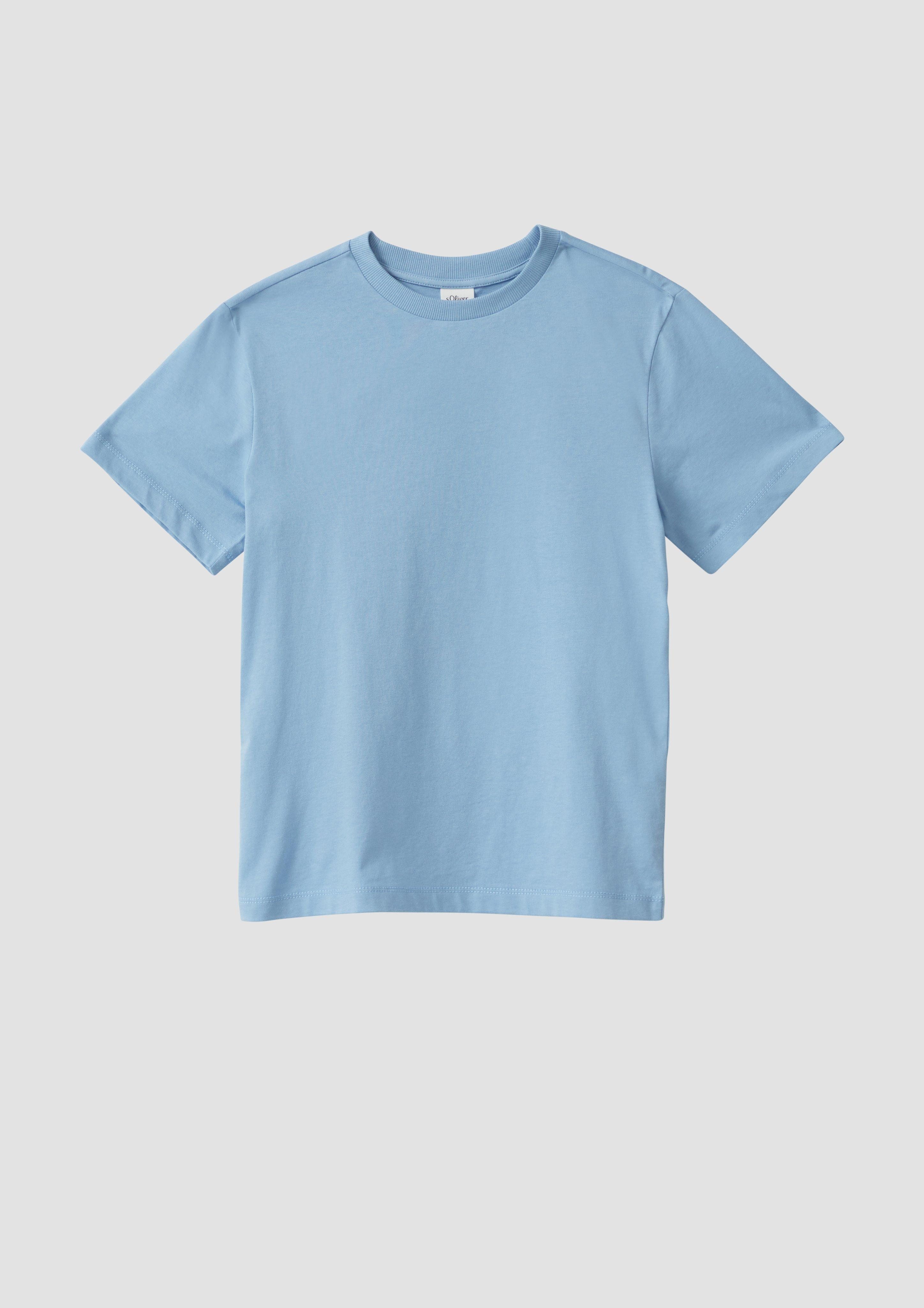 Kurzarmshirt T-Shirt mit Rückenprint und überschnittenen Schultern