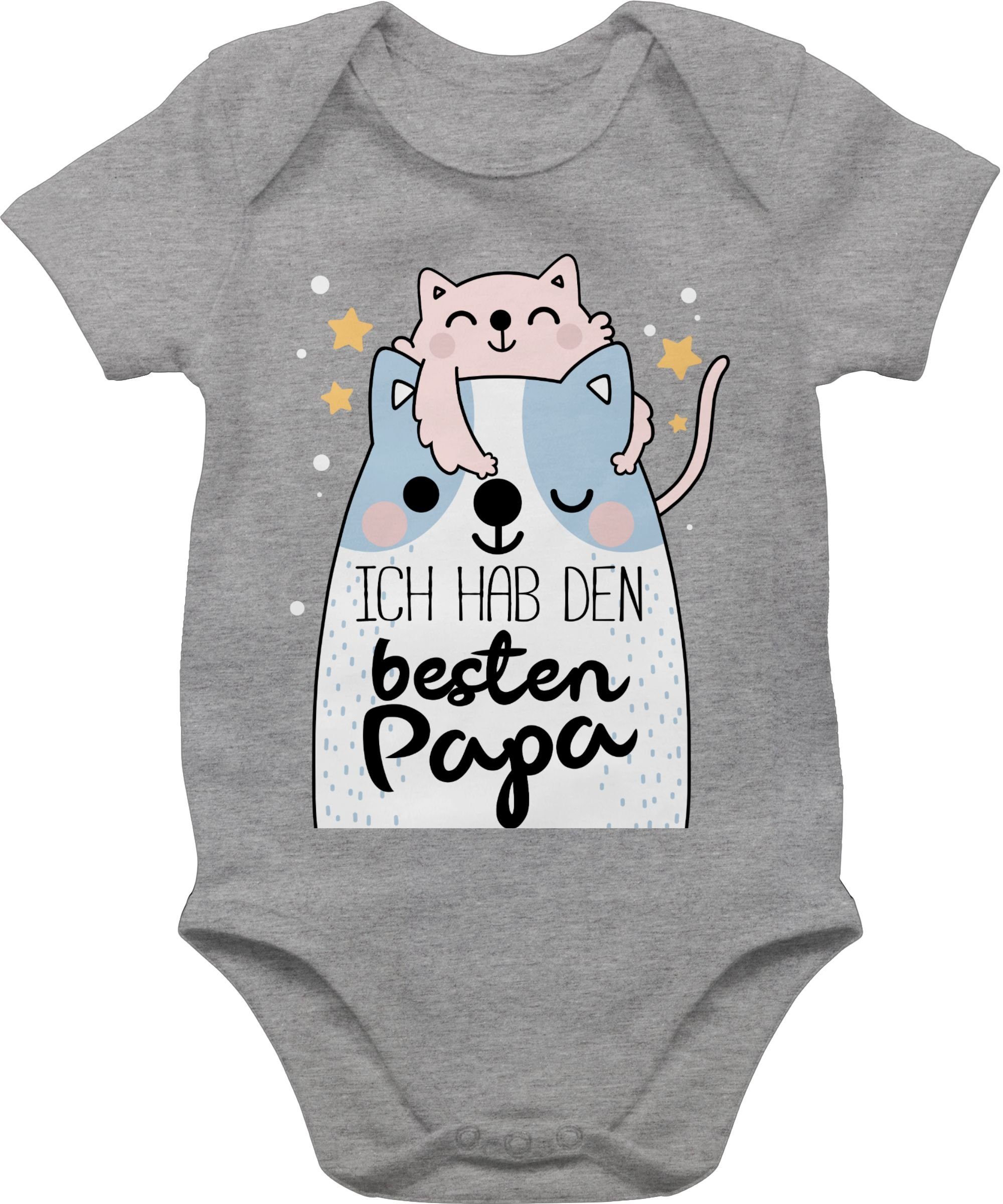 Shirtracer Shirtbody Ich hab Baby besten Grau Vatertag meliert Papa den Katzen 2 Geschenk