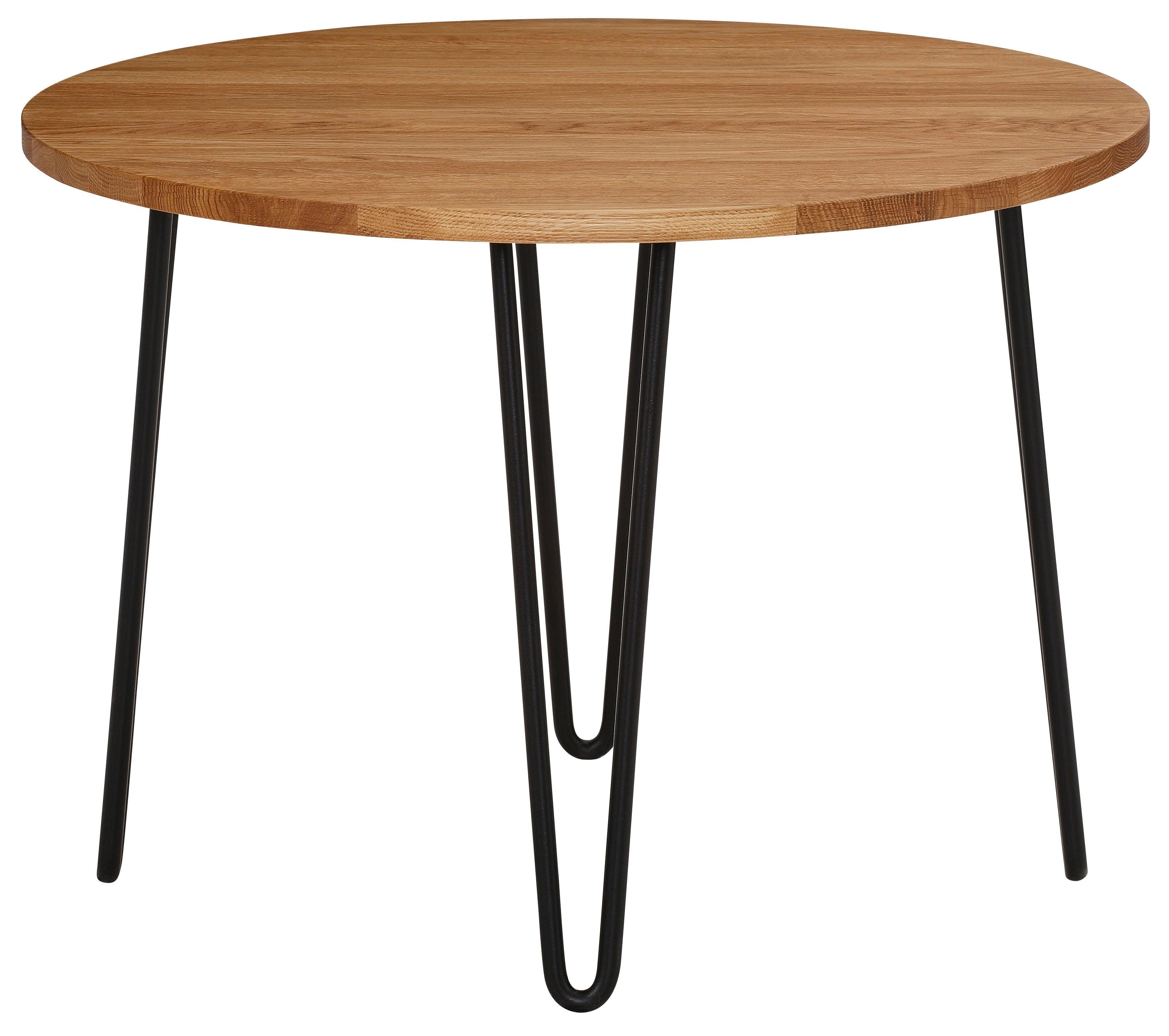 INOSIGN Couchtisch Hairpin, aus massiver Eiche, mit Metallbeinen, Breite 70 cm.. Reduzierter Preis € 224,99. Unverbindliche Preisempfehlung € 323,99