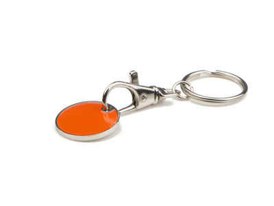 Livepac Office Schlüsselanhänger Metall Schlüsselanhänger mit Einkaufschip / Farbe: orange