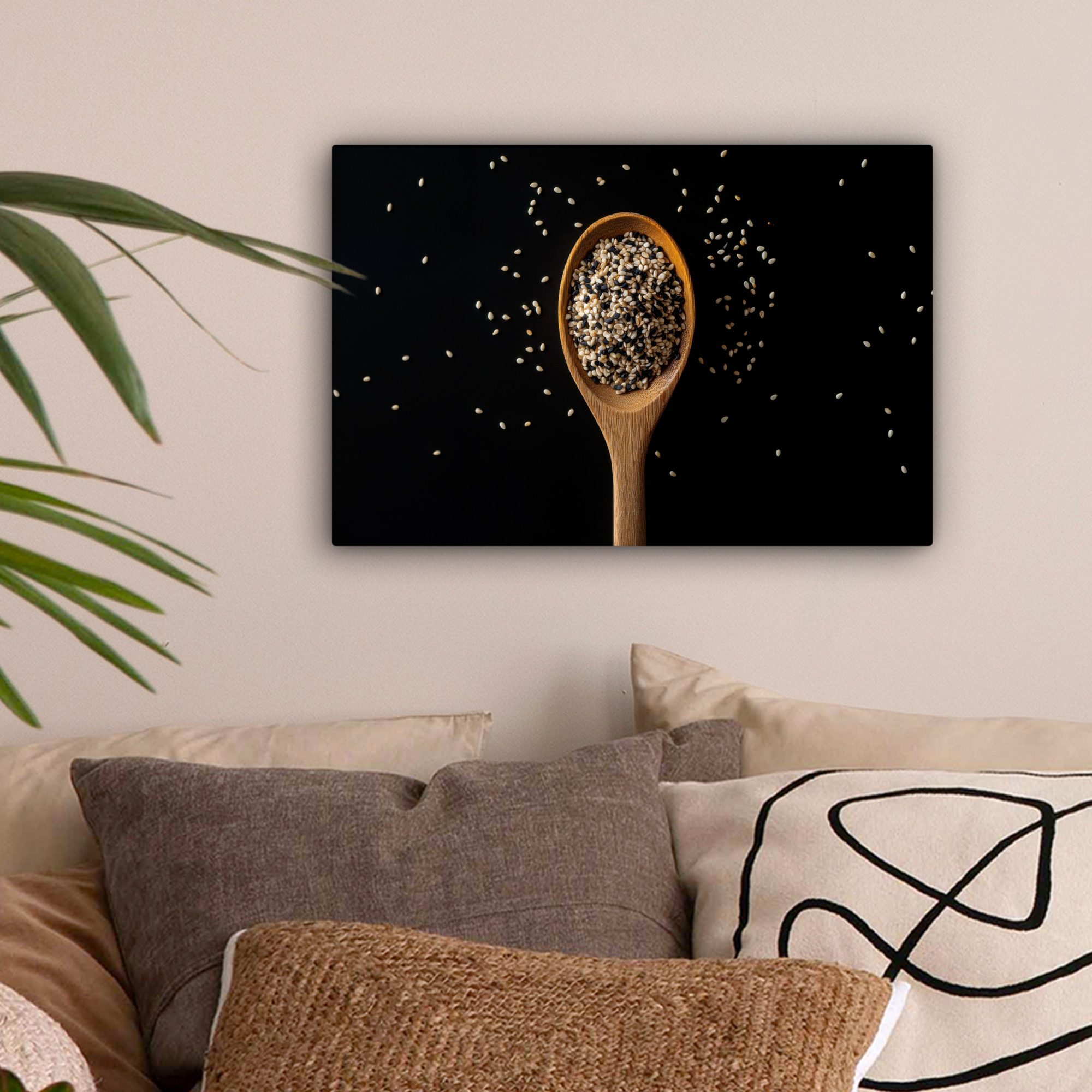 OneMillionCanvasses® Leinwandbild Sesam - Löffel - günstig online kaufen