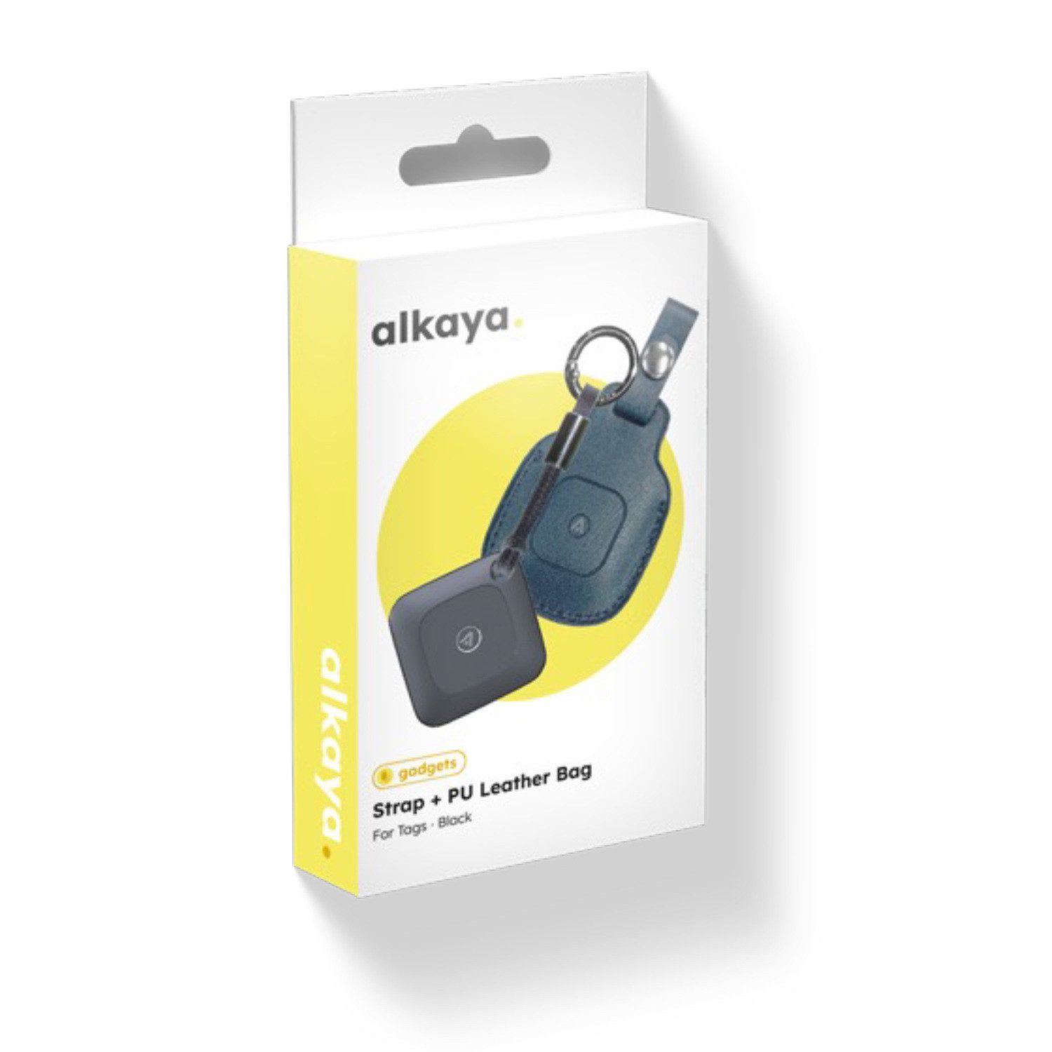 alkaya. GPS Tracker Lederhülle, Schutzhülle, Protection - Schwarz GPS-Tracker (vegane und schmutzabweisende Ledertasche)