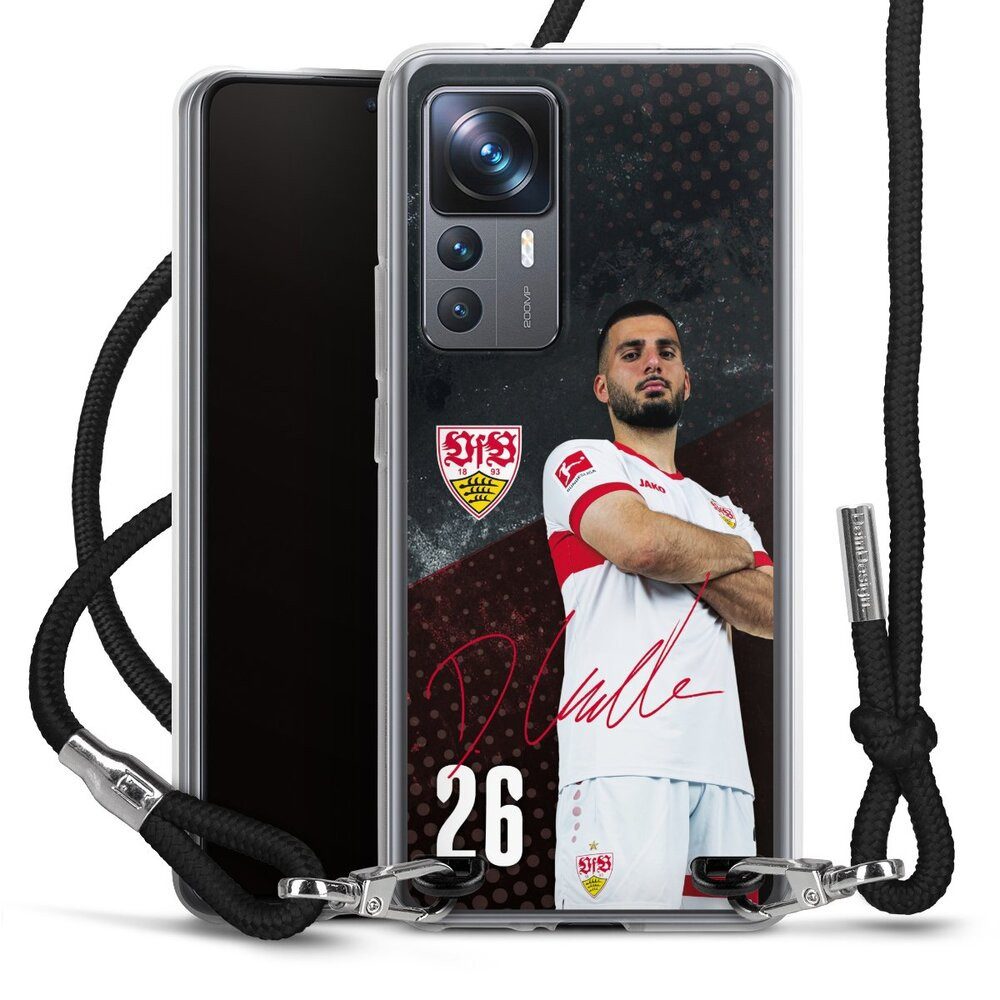 DeinDesign Handyhülle VfB Stuttgart Deniz Undav Offizielles Lizenzprodukt Deniz Undav 24/25, Xiaomi 12T Pro 5G Handykette Hülle mit Band Case zum Umhängen