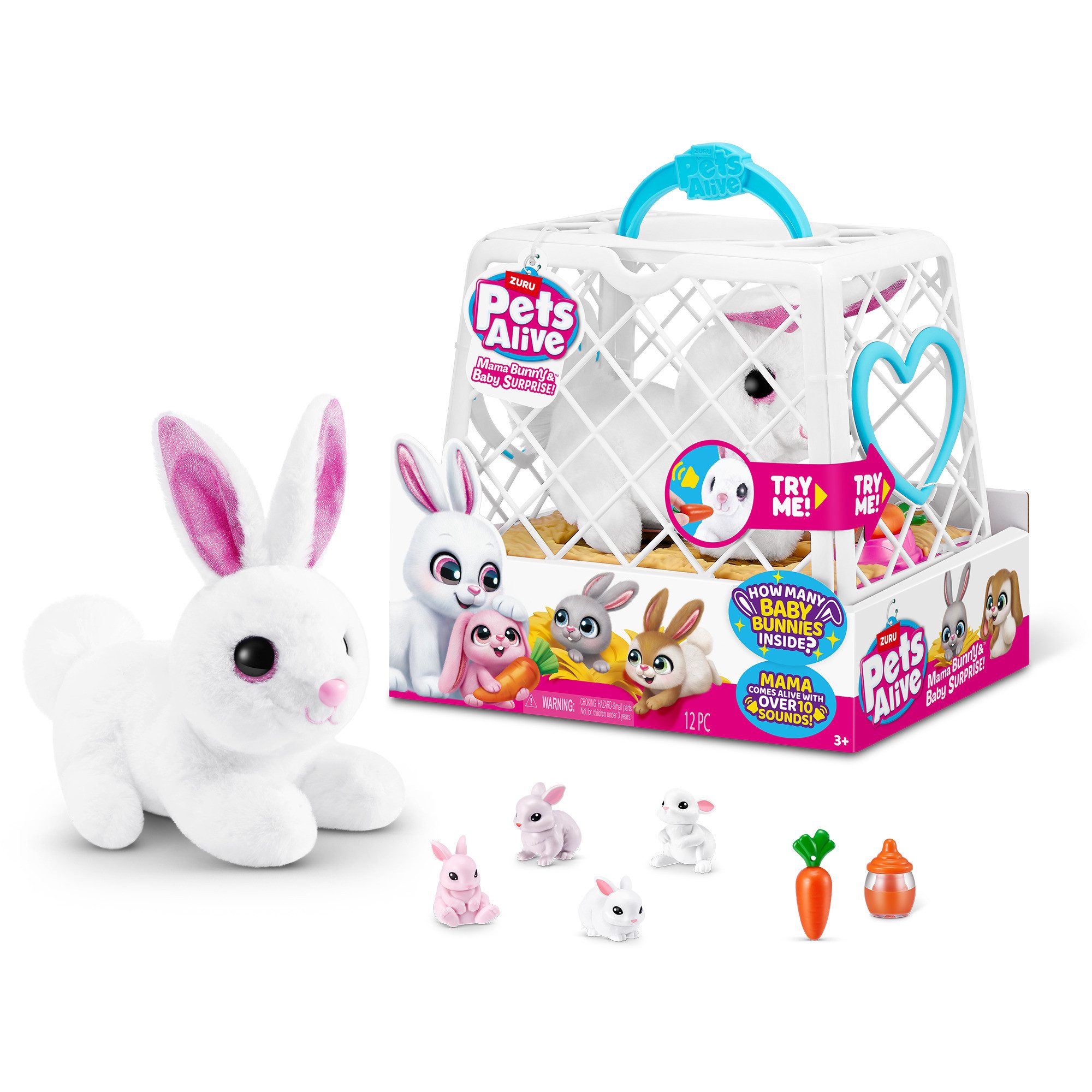 ZURU Kuscheltier ZURU Pets Alive - Mama Bunny & Baby Surprise