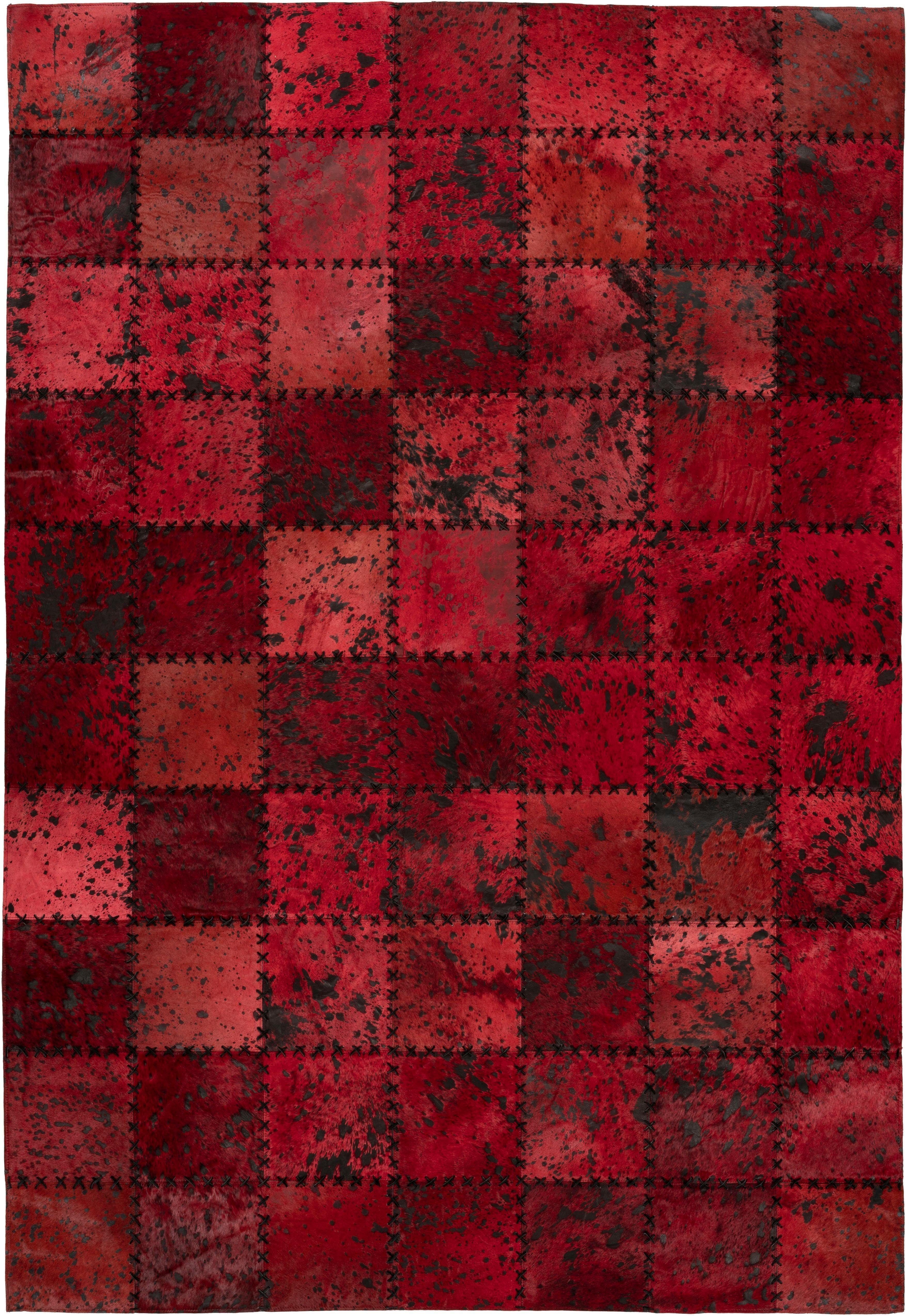 calo-deluxe Fellteppich Rankel 205 Lederteppich, rechteckig, Höhe: 5 mm, farbige Patchwork Unikate, echtes Rinderfell, Wohnzimmer