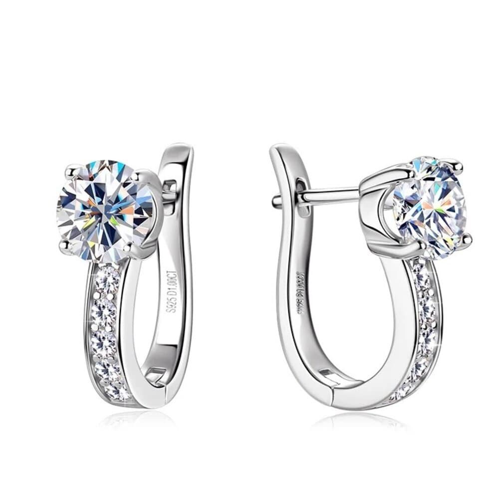 ROUGEMONT Paar Creolen Moissanit Damen Creolen Ohrringe mit Echtheitszertifikat 18K Gold, Echtschmuck mit Echtheitszertifikat