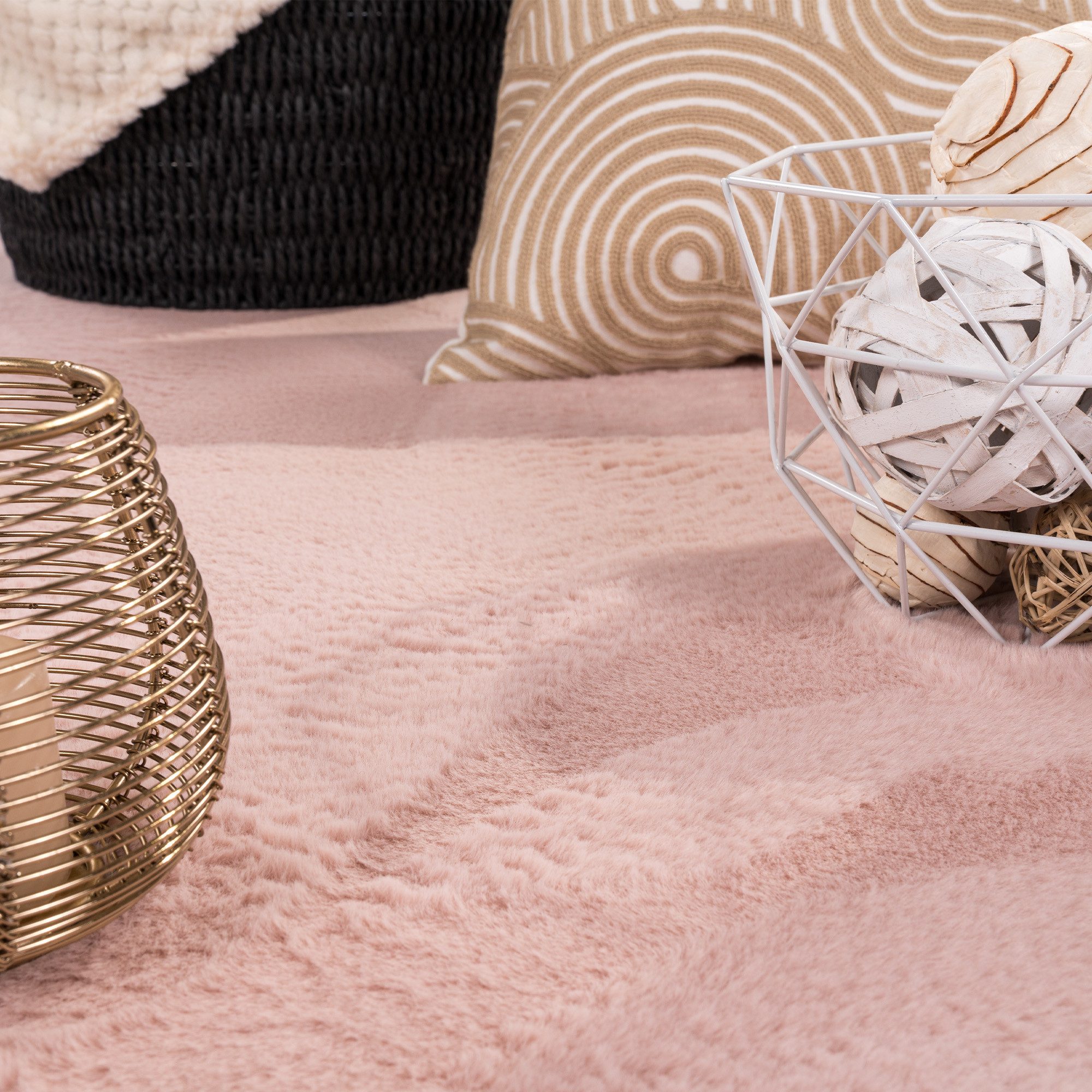 TeppichHome24 Teppich Teppich rosa weich pflegeleicht saugrobotergeeignet f günstig online kaufen