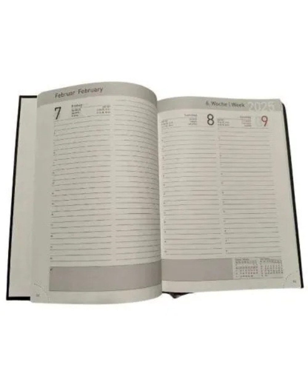 Terminplaner Buchkalender Tagesplaner 2025 schwarz