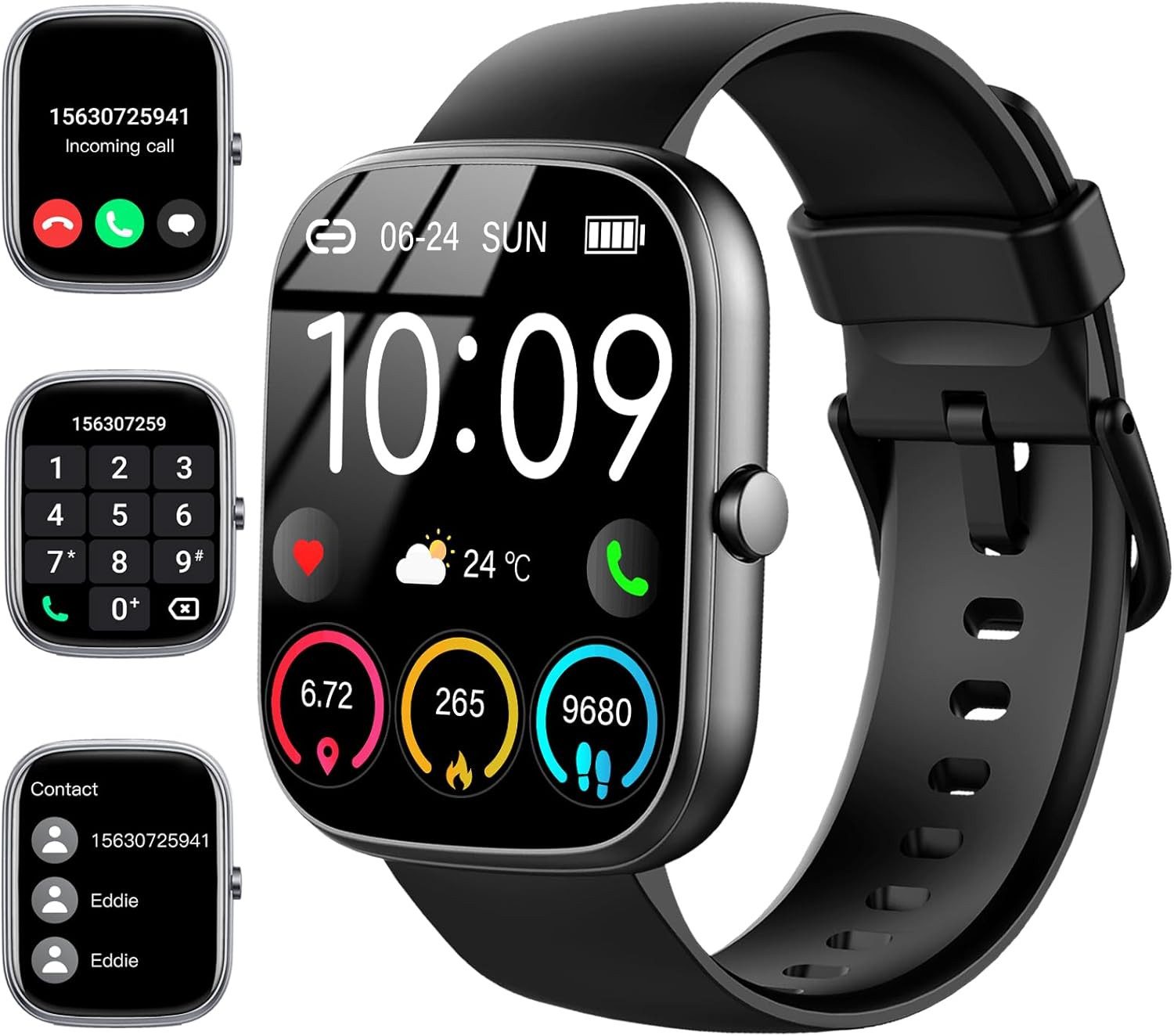 Herren's und Damen's Telefonfunktion IP68 Wasserdicht Fitness-Tracker Smartwatch