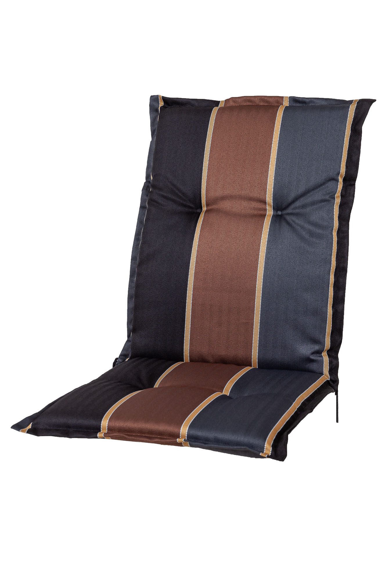 Sun Garden Polsterauflage Niederlehner Naxos 20536-800 schwarz-grau-braun 105x49x6 cm Sun Garden, (1 St), Halteband verstellbar