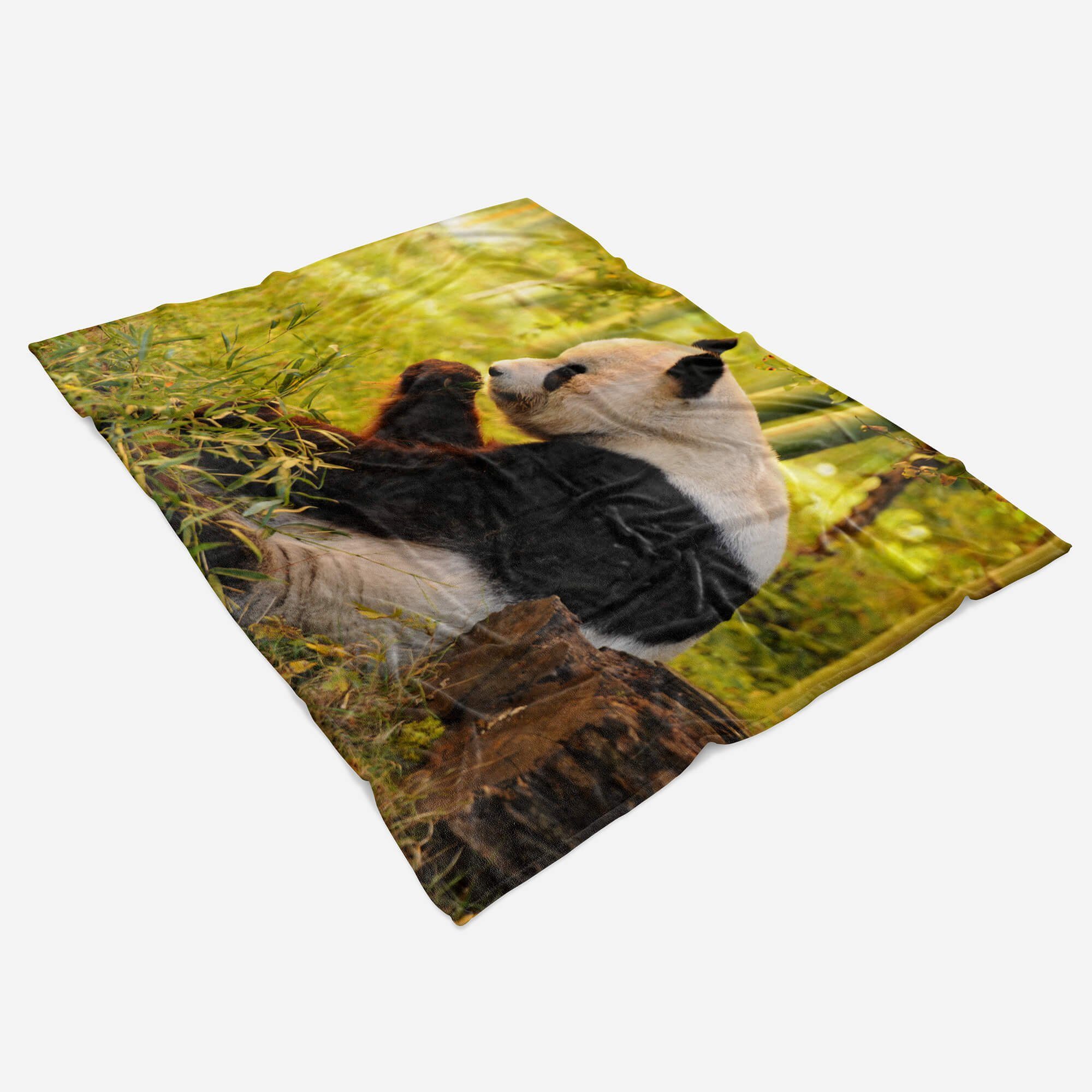 Art (1-St), Baumwolle-Polyester-Mix Sinus Handtuch Saunatuch Bambus, Strandhandtuch Tiermotiv Handtücher Panda Handtuch Kuscheldecke mit