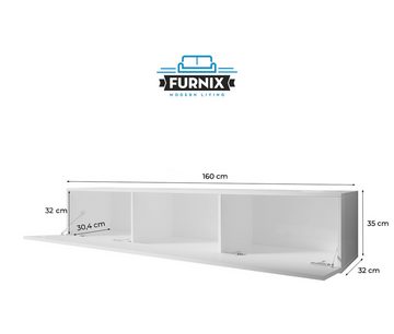 Furnix TV-Schrank ZIBO TV-Kommode 160 cm 3 Ablagen mit Klappen Eiche Wotan freistehend, B160 x T32 x H35
