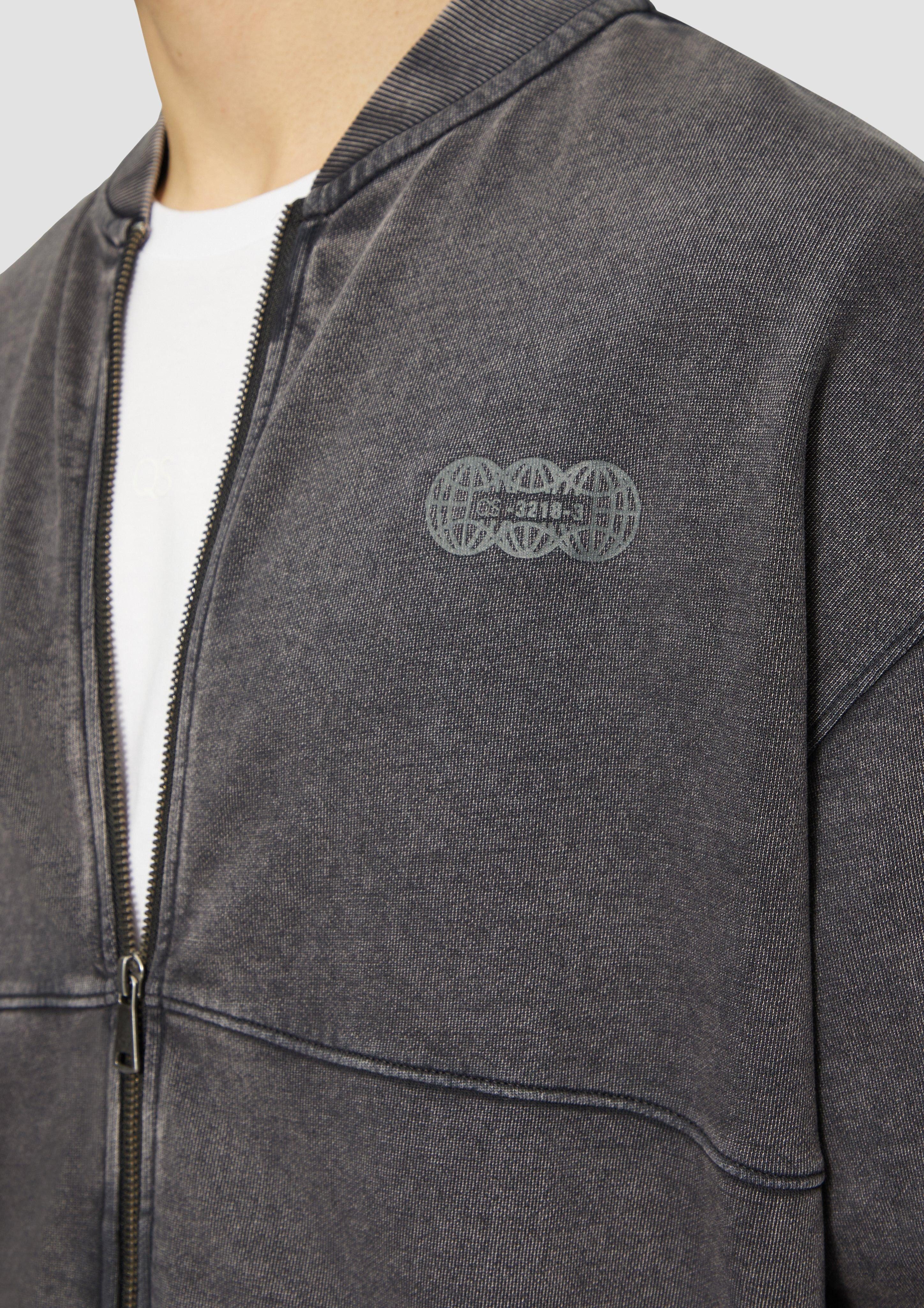 QS Outdoorjacke Gewaschene Sweatshirtjacke im Bomber-Style günstig online kaufen