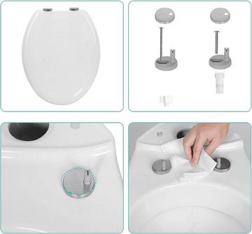 Woltu WC-Sitz, mit Absenkautomatik Soft-Close/Take off Scharniere