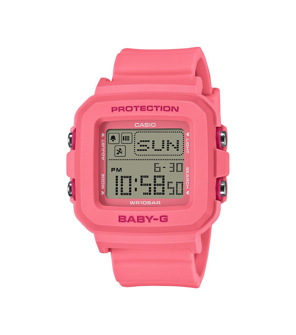 CASIO Quarzuhr Casio Baby-G + Plus Damen Uhr BGD-10KH-4ER Resin, Rosa, (1-tlg)