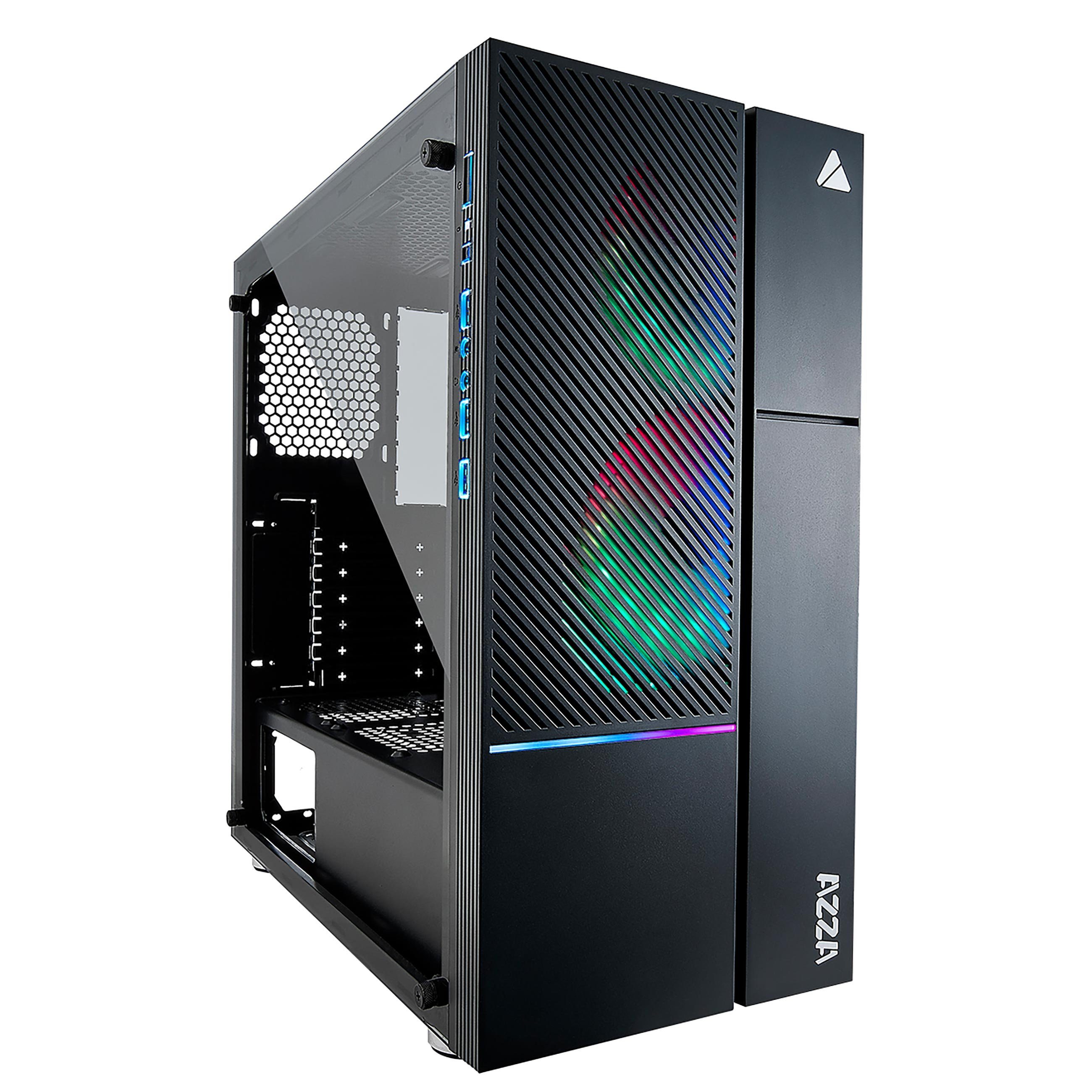 AZZA Gaming-Gehäuse IRIS 330, Formfaktor: ATX, Tempered Glass, RGB Frontpanel, 2x RGB Lüfter