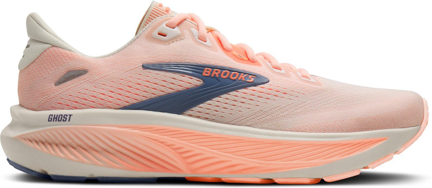 Brooks Ghost 18 Star White/Cyber Peach/Grey Laufschuh