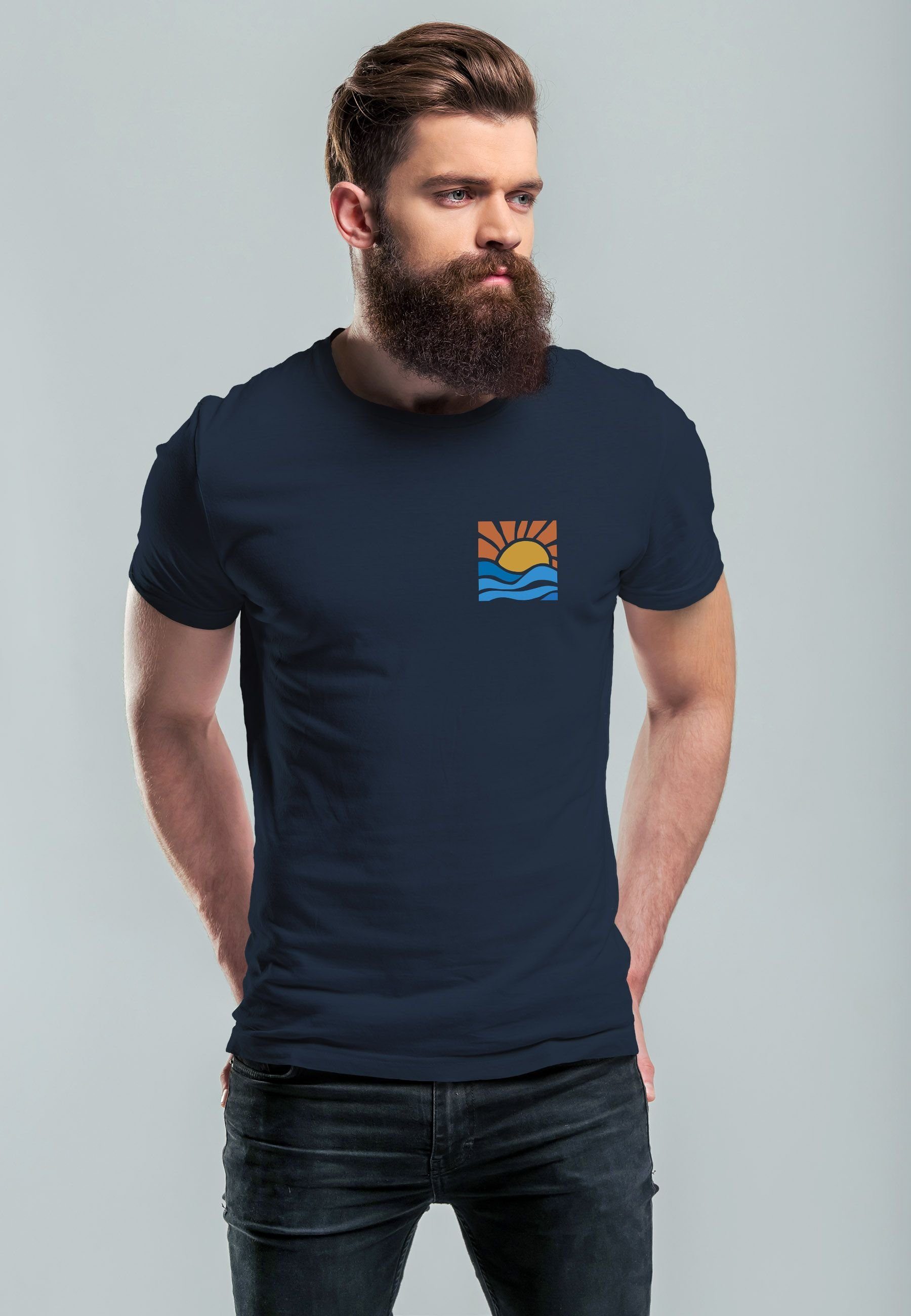 Neverless Print-Shirt Herren T-Shirt Logo Print günstig online kaufen