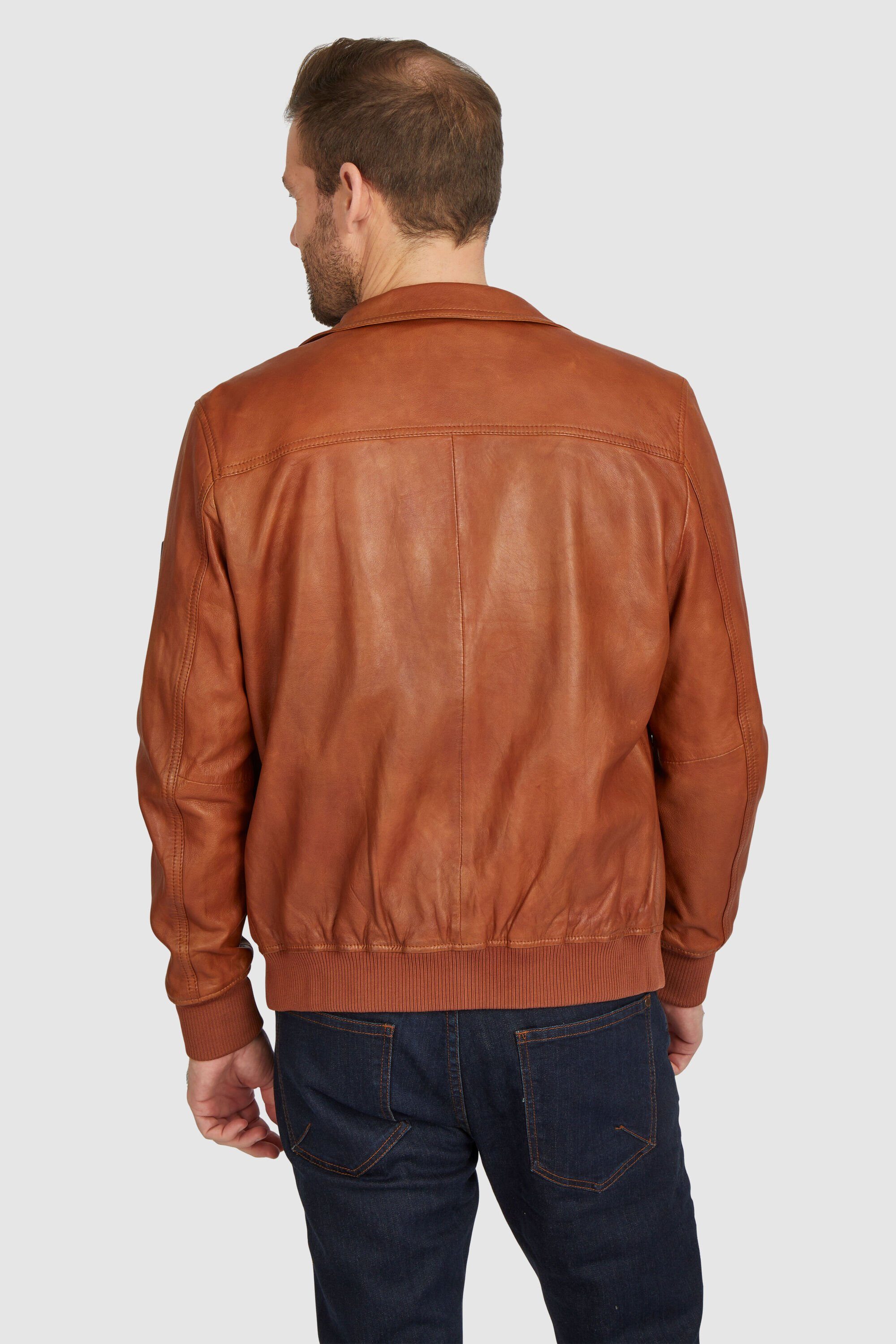 bugatti Lederjacke BULEONARDO (1-St) mit Ziernähten