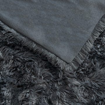 Bettwäsche Shetland Bettgarnitur Flokati Optik warm 135x200cm grau, CelinaTex, Polyester, 2 teilig