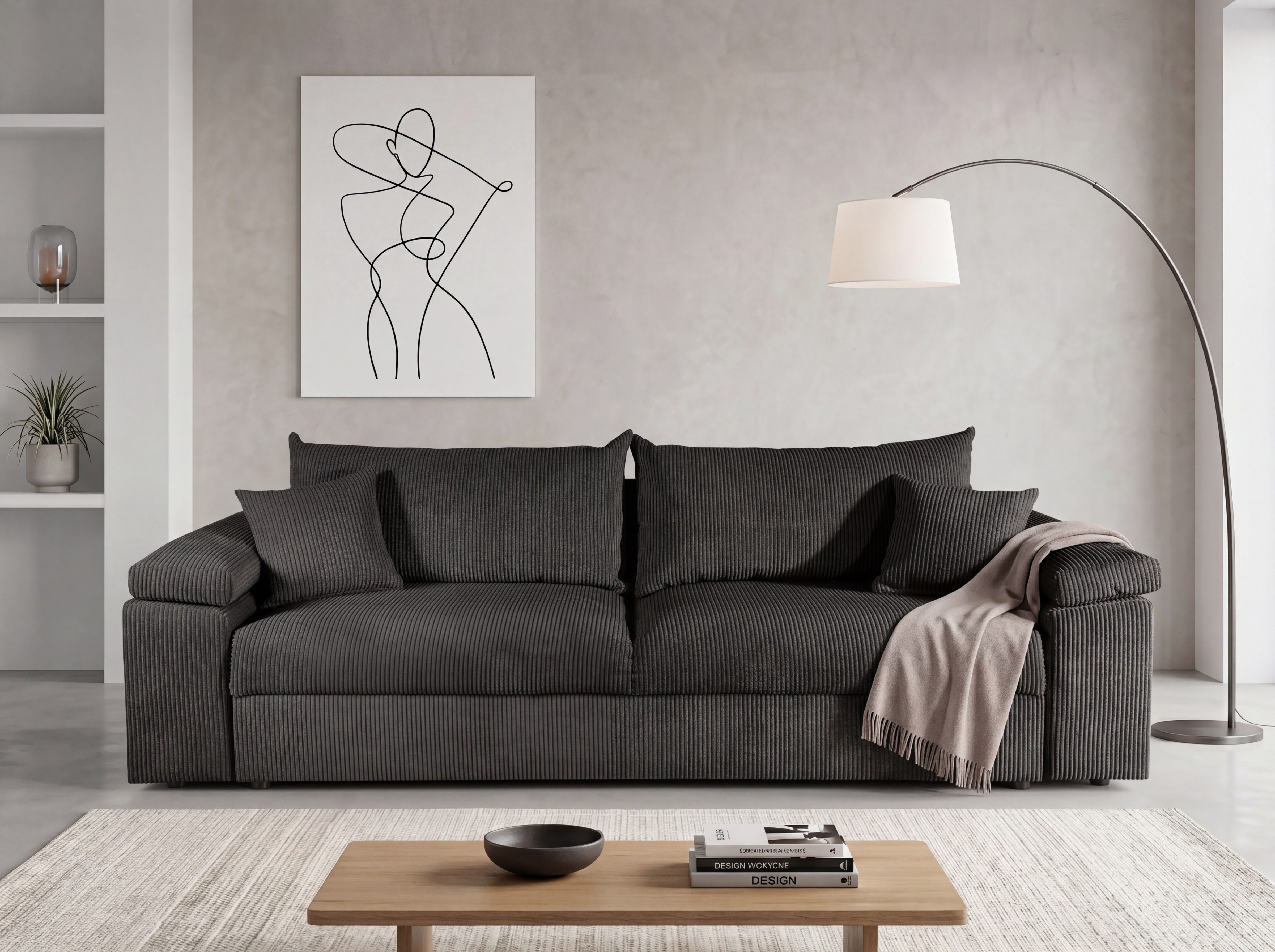 COLLECTION AB Schlafsofa Mara, B: 249 cm, Liegefl. 139x195 cm, Dauer-Schlaffunktion, Bettkasten & Federkern, wahlweise mit Topper