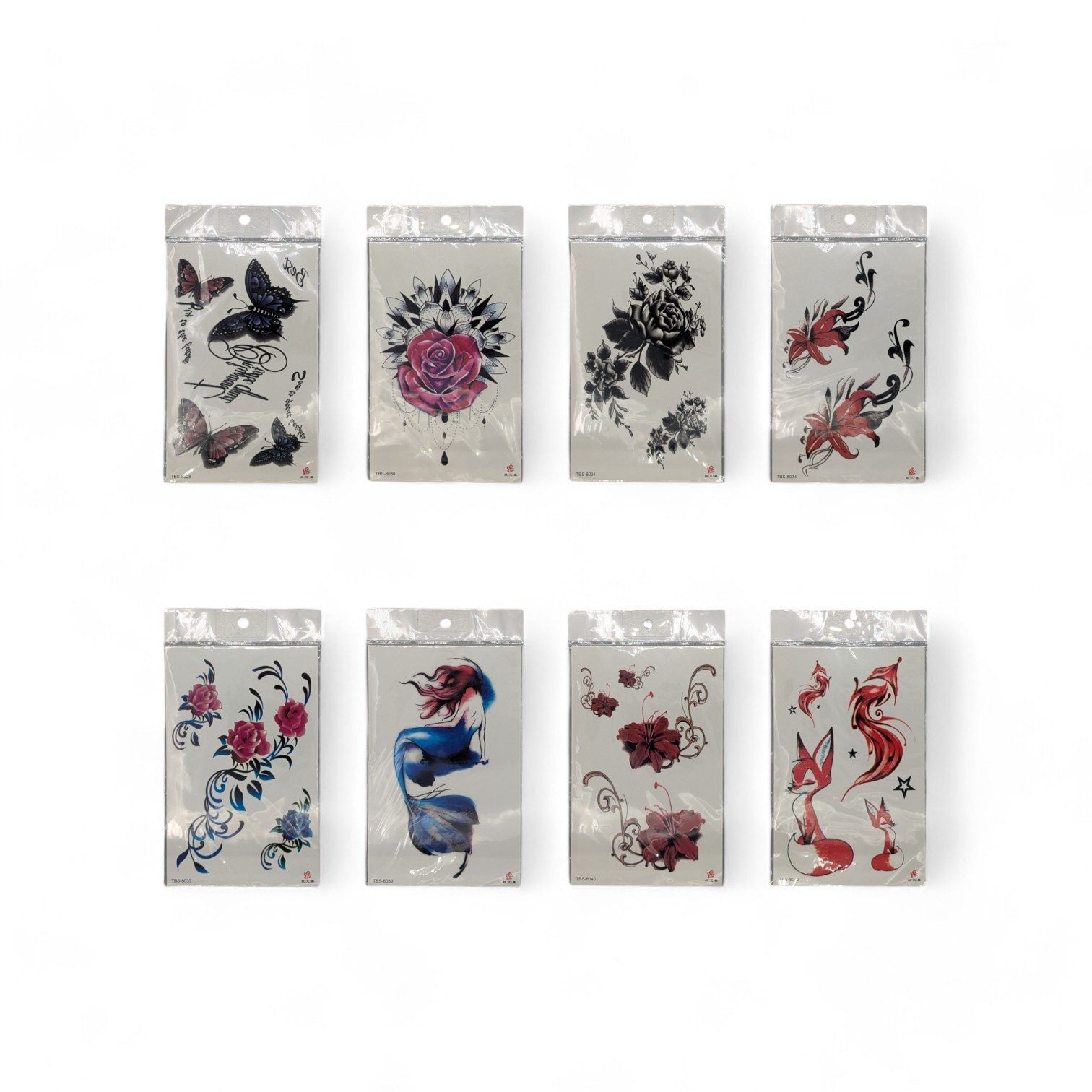 Eyecatcher Schmuck-Tattoo Temporäre Tattoos – Verschiedene Designs: Blumen, Tiere, Abstrakte
